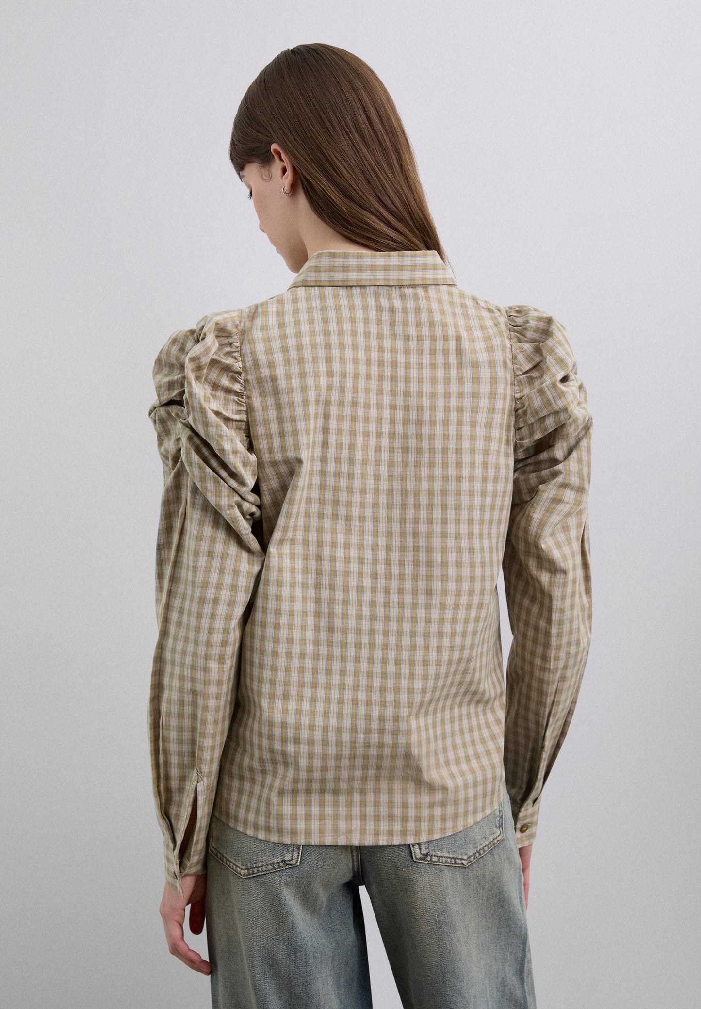 ASYMMETRIC PUFF SLEEVE SHIRT