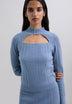 CABLE KNIT SWEATER WITH CUTOUT