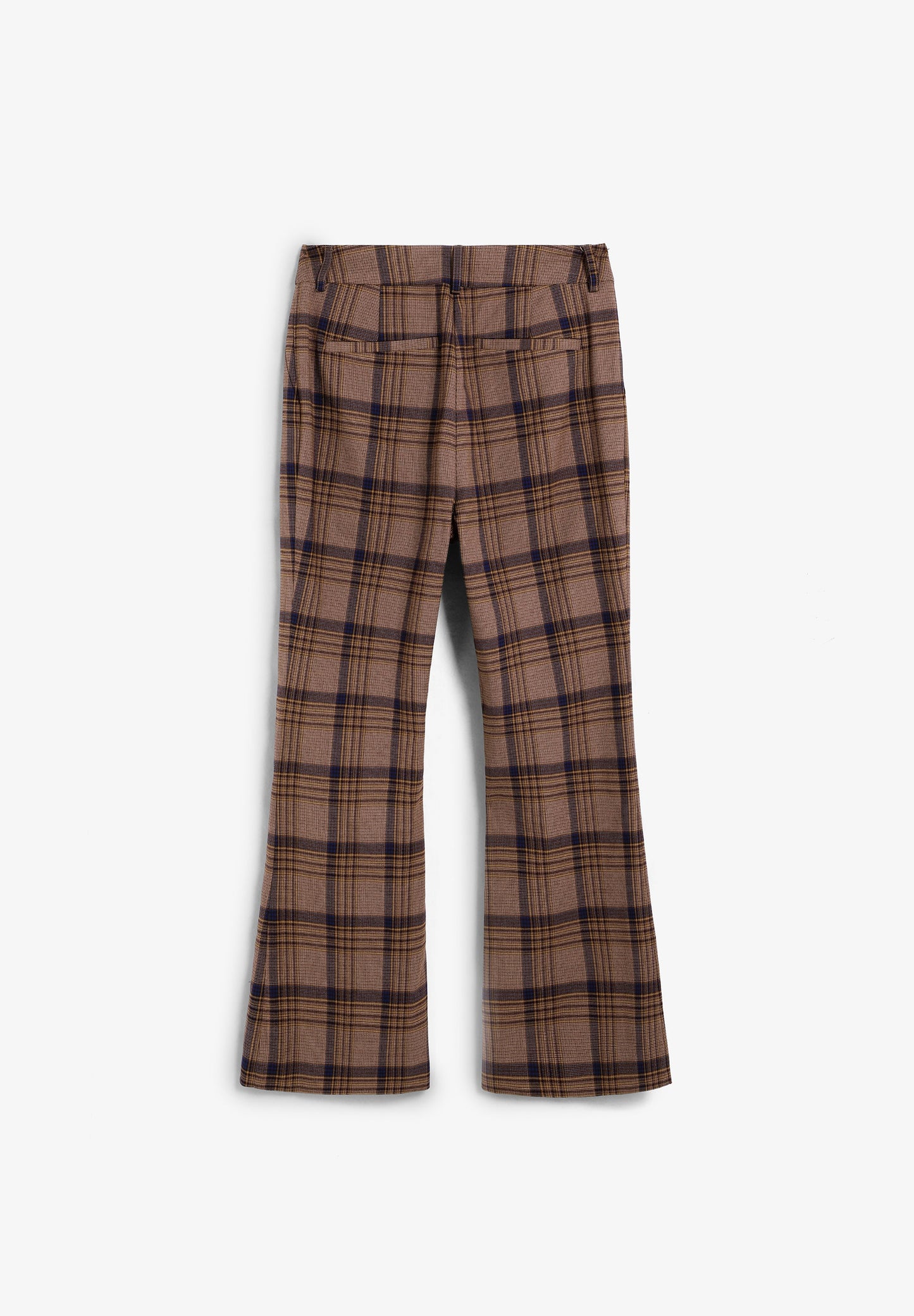 ANKLE FLARE CHECK TROUSERS
