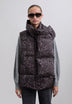 ANIMAL PRINT GILET WITH DETACHABLE SCARF
