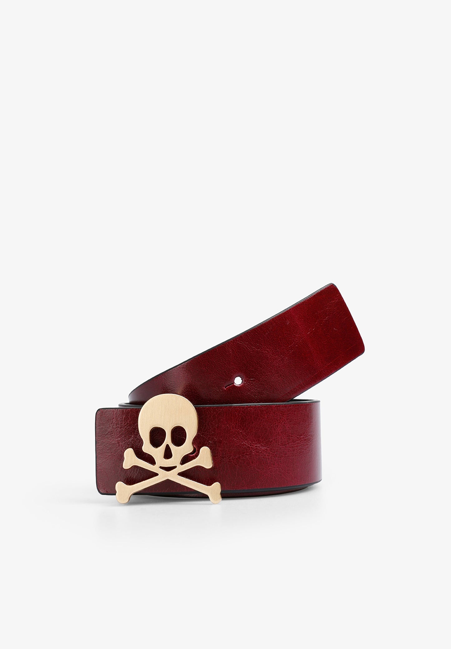 LEATHER BELT WITH SKULL