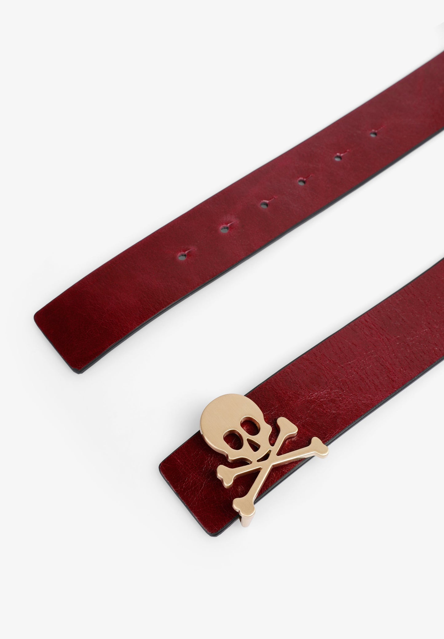 LEATHER BELT WITH SKULL