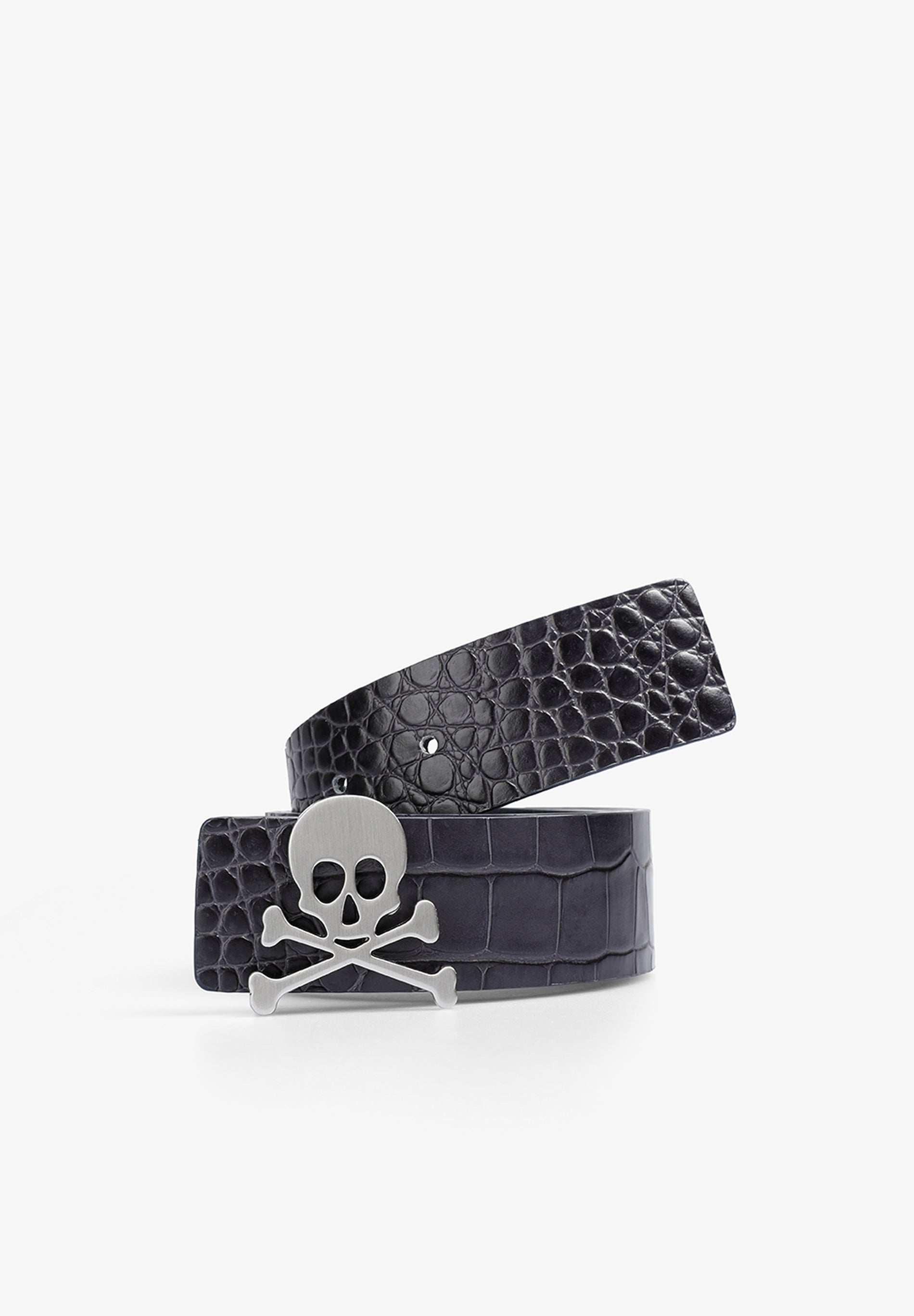LEATHER BELT WITH SKULL