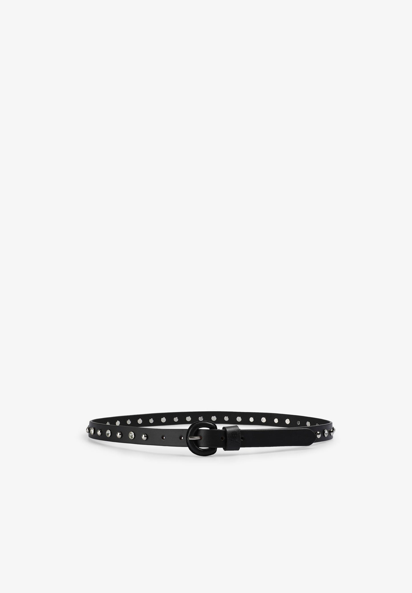LEATHER BELT WITH RHINESTONES AND STUDS
