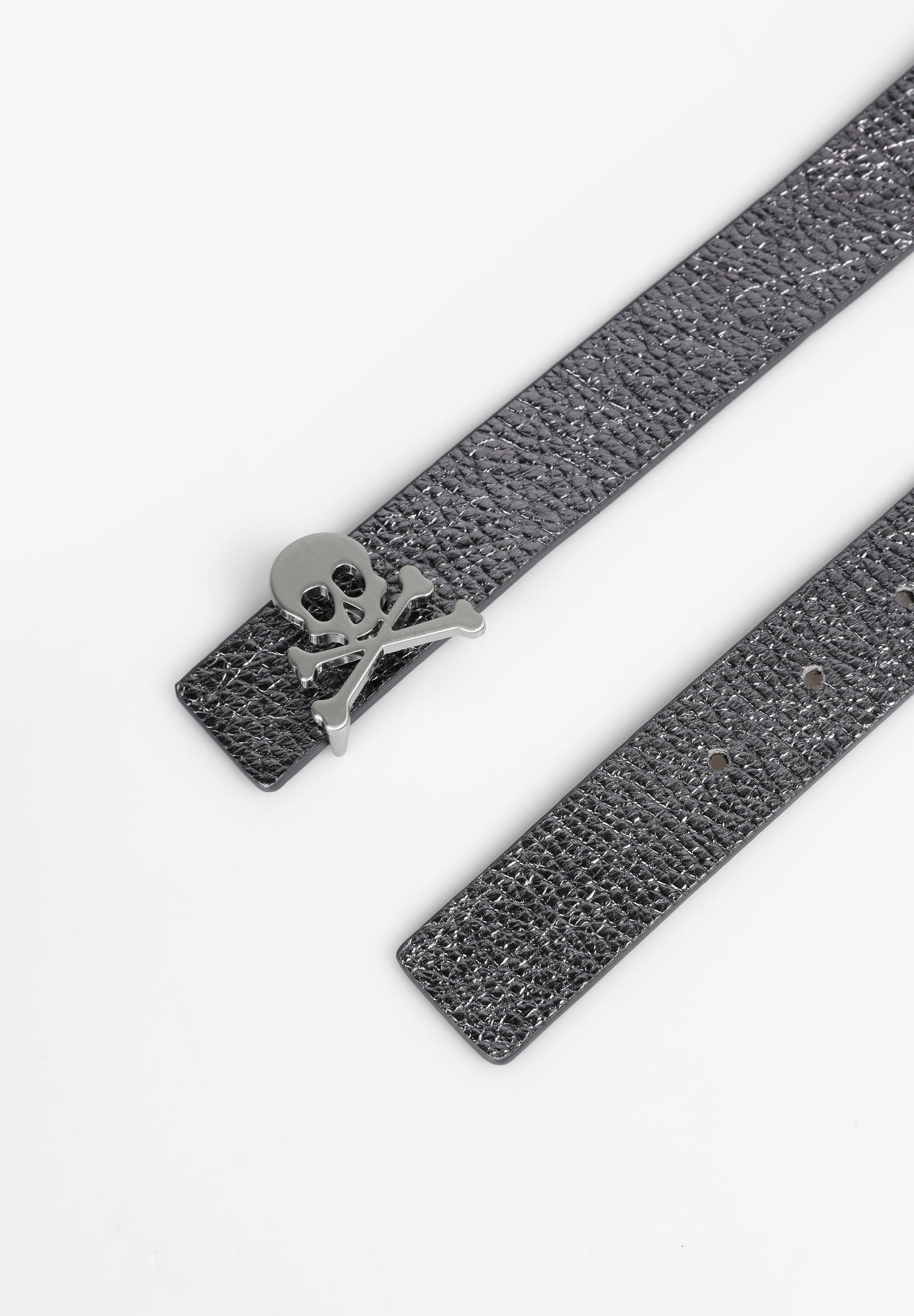 REVERSIBLE LEATHER BELT WITH SKULL