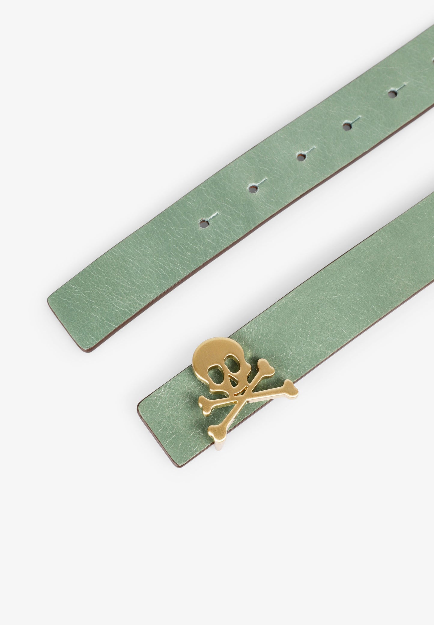 REVERSIBLE LEATHER BELT WITH SKULL