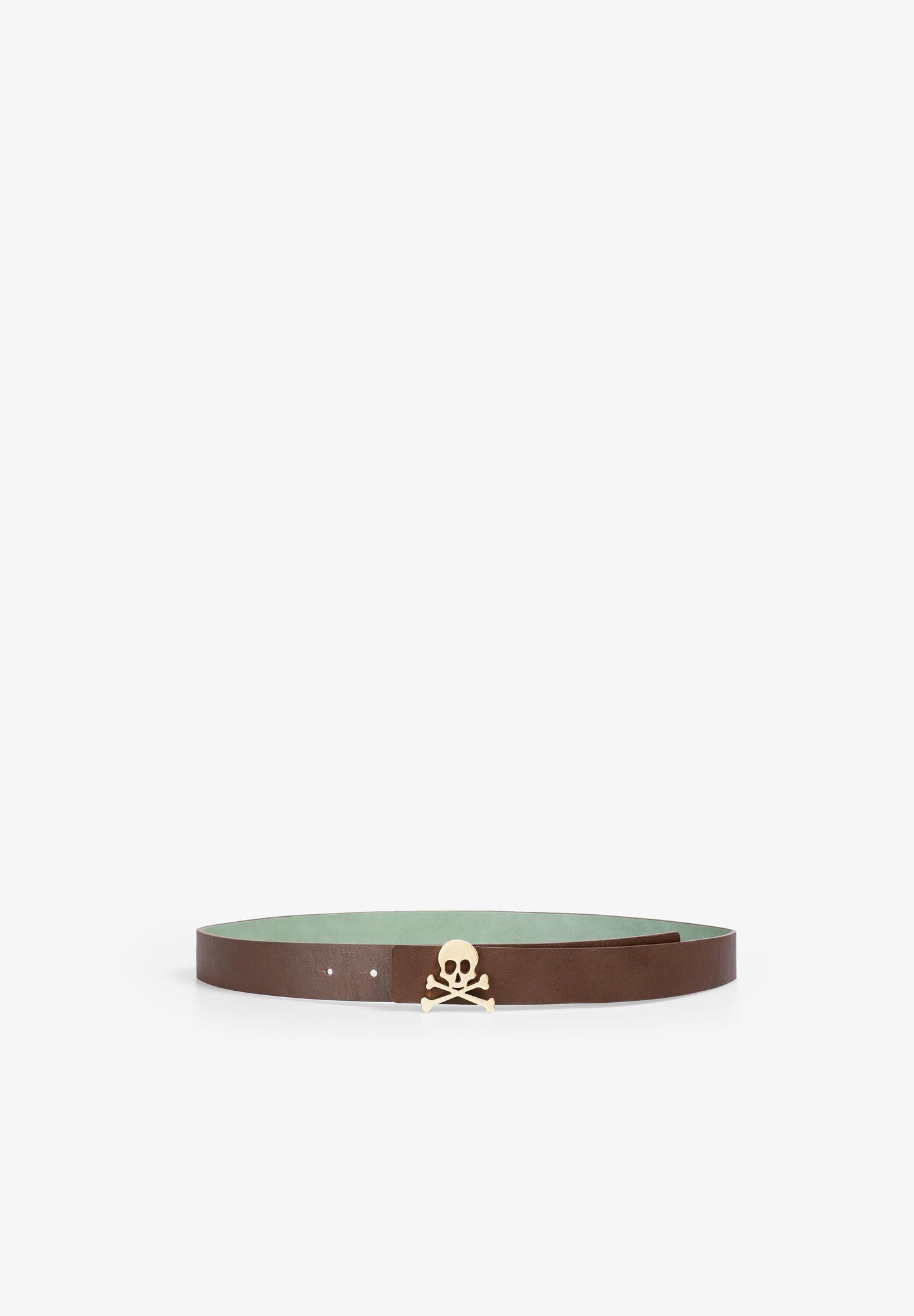 REVERSIBLE LEATHER BELT WITH SKULL
