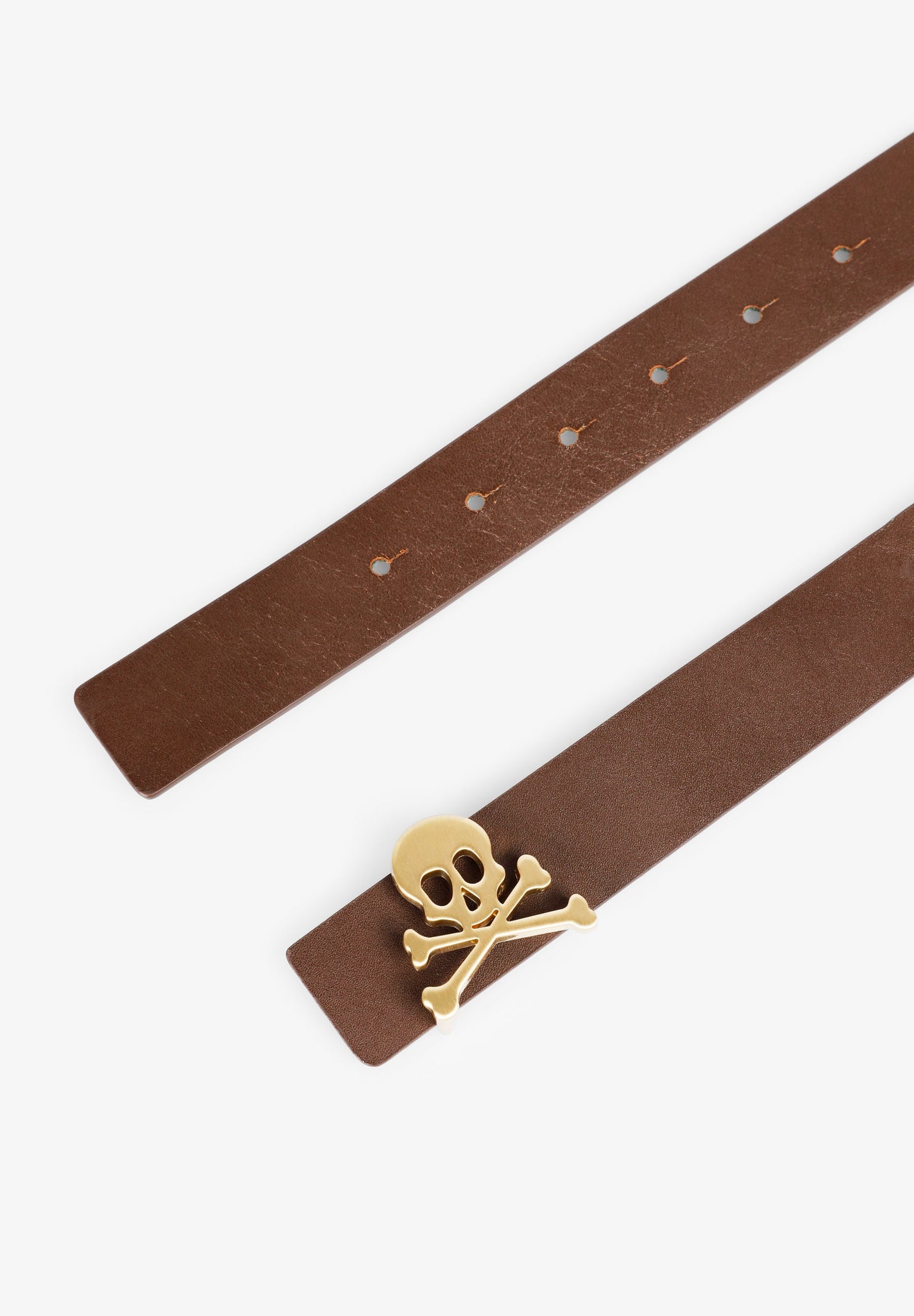 REVERSIBLE LEATHER BELT WITH SKULL