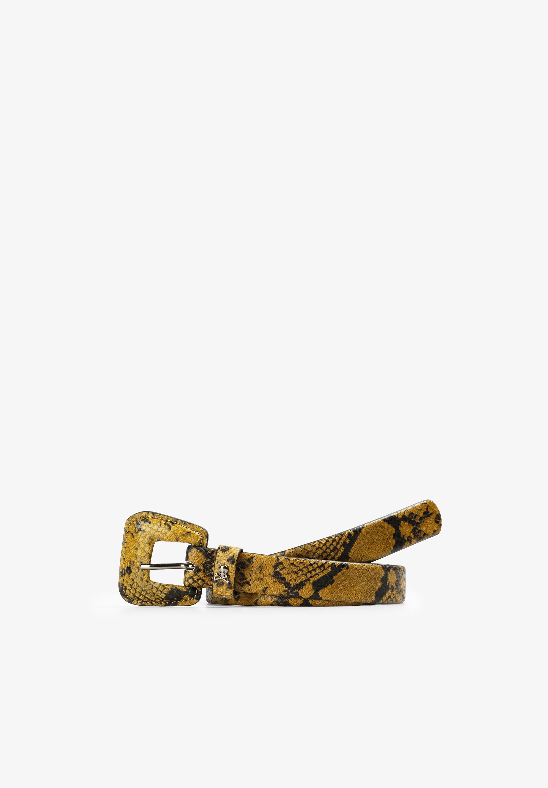 SNAKE PRINT LEATHER BELT