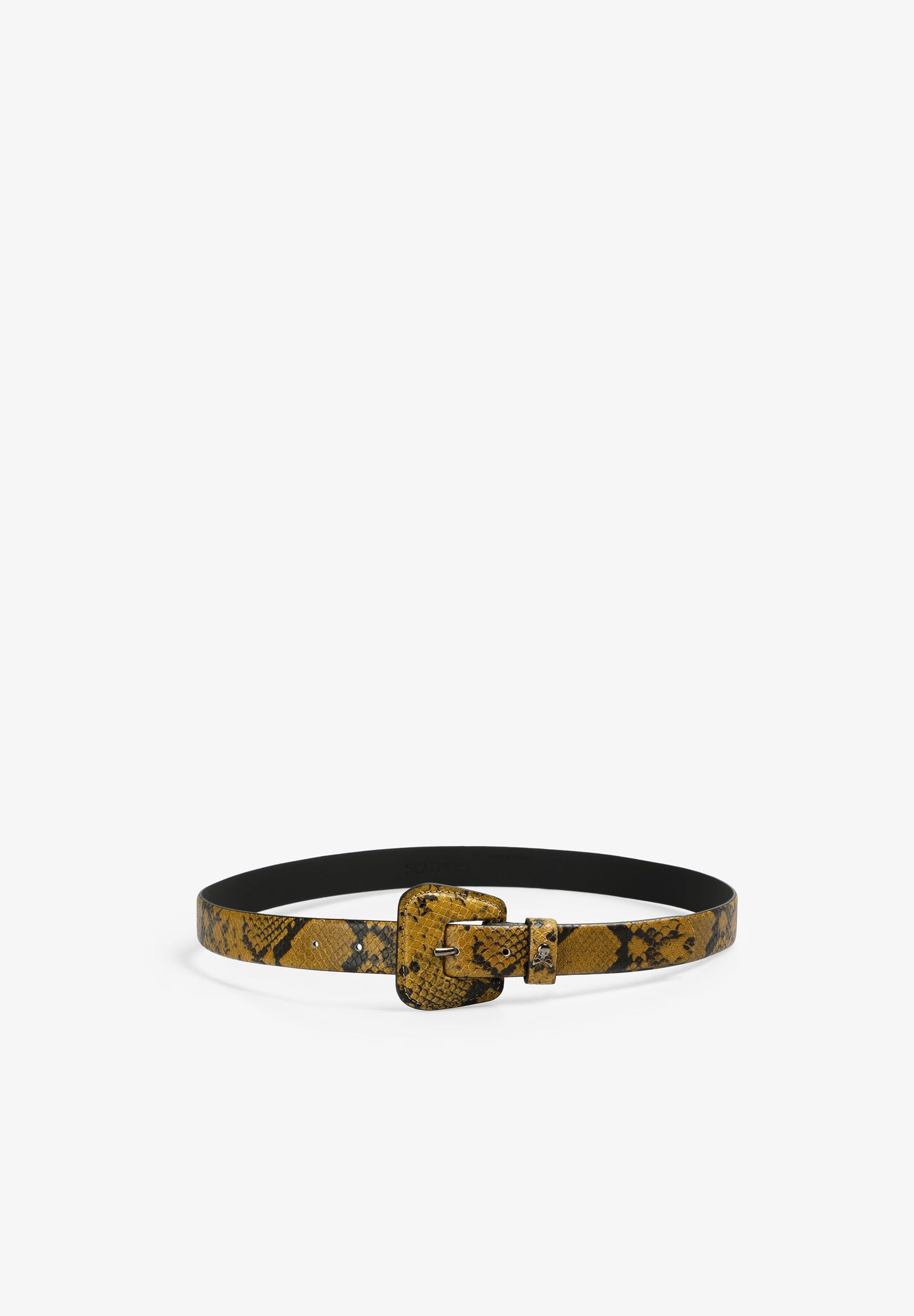 SNAKE PRINT LEATHER BELT