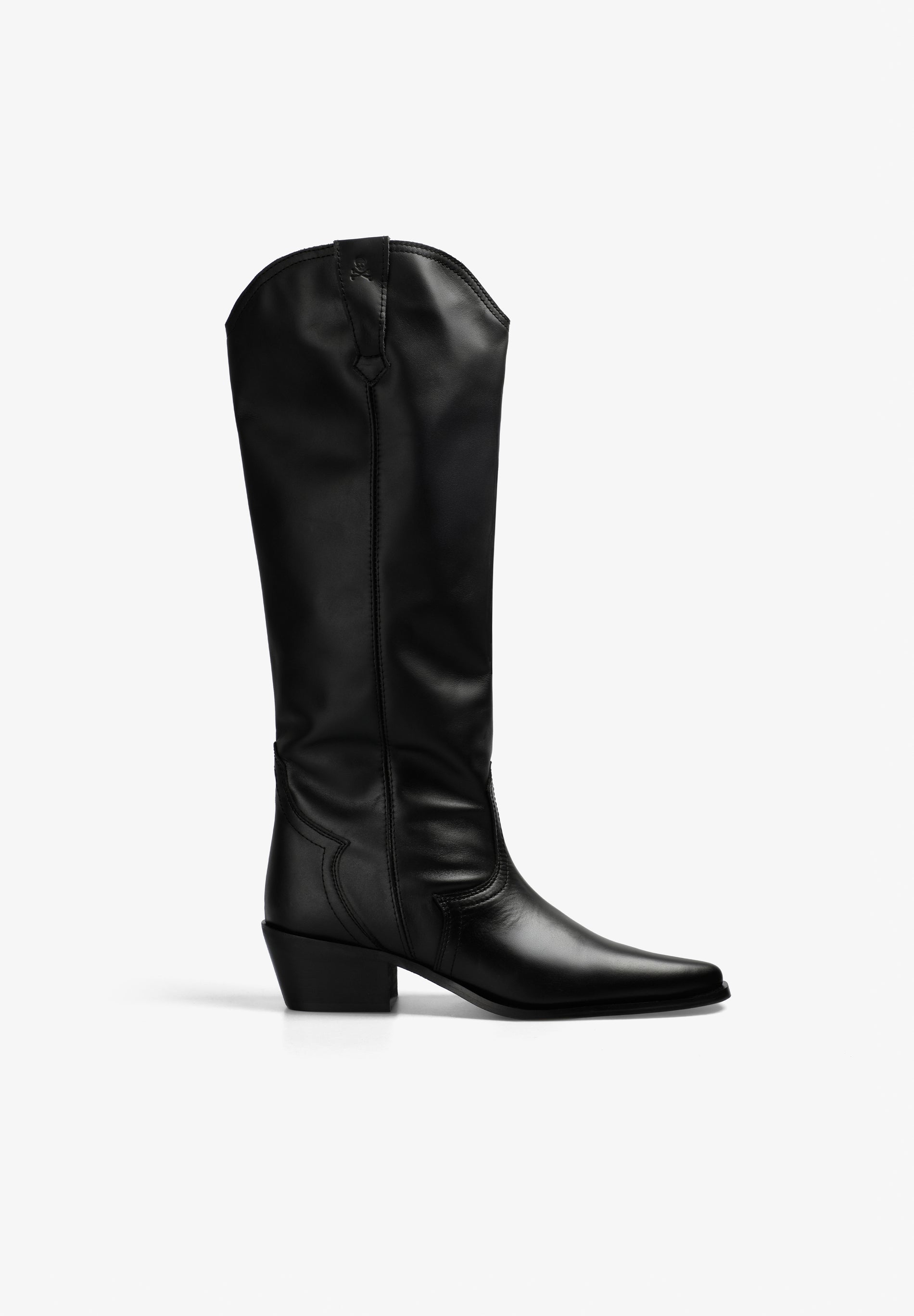 LEATHER KNEE-HIGH COWBOY BOOTS