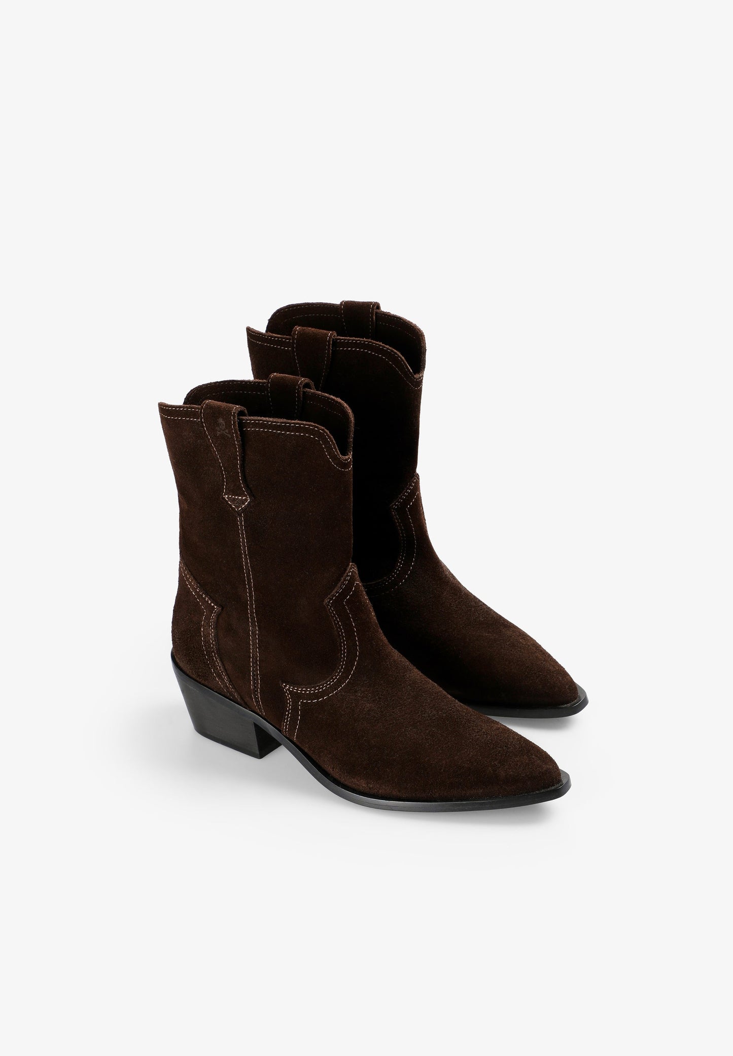LEATHER ANKLE COWBOY BOOTS