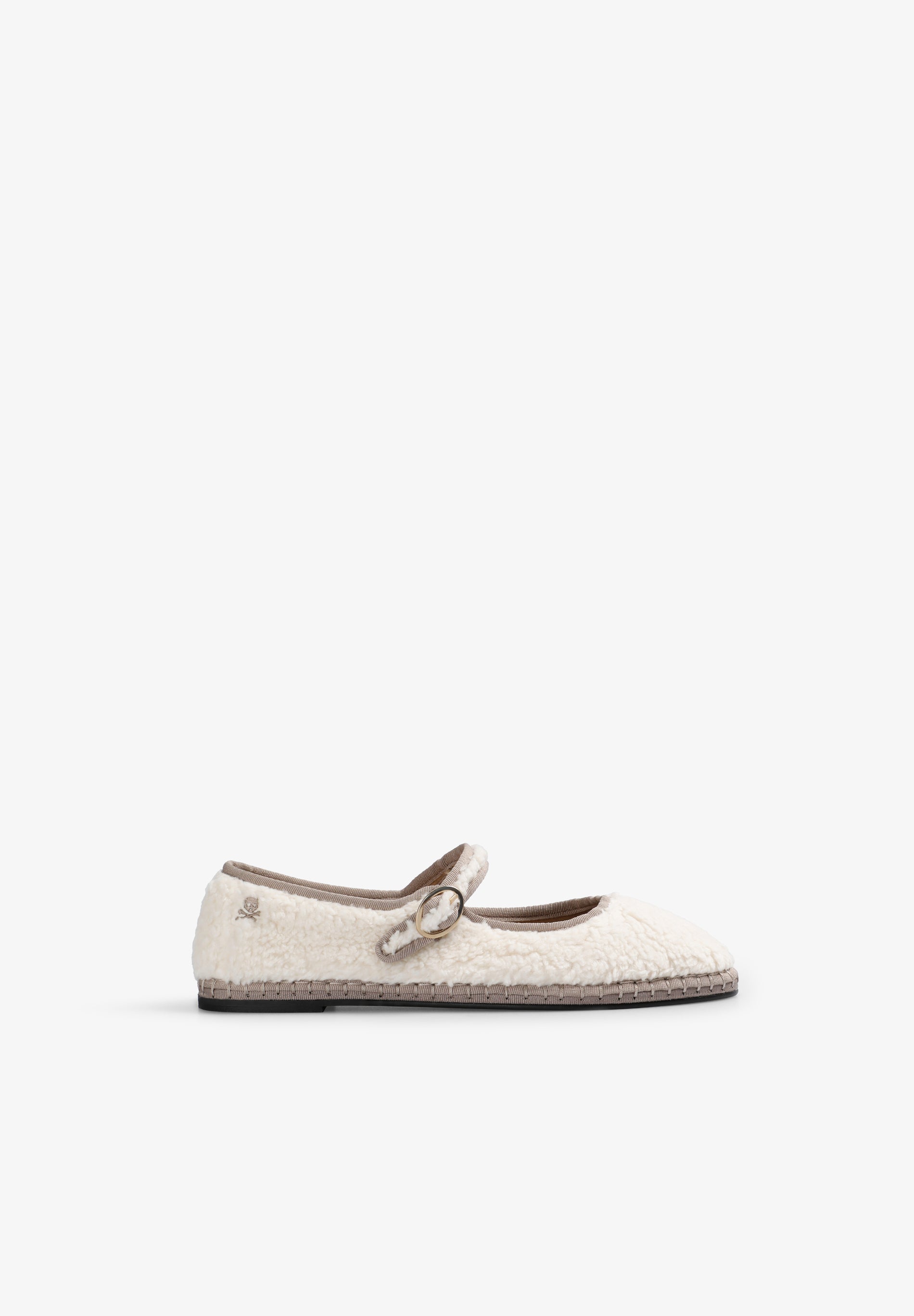 FAUX SHEARLING BALLET FLATS