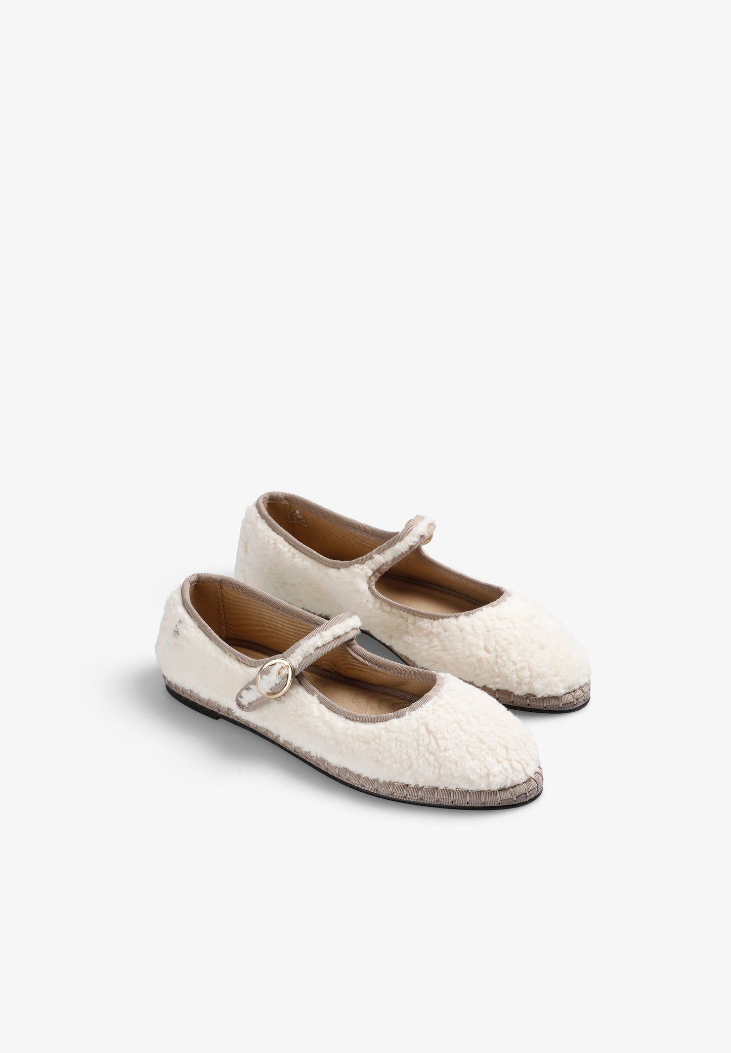 FAUX SHEARLING BALLET FLATS