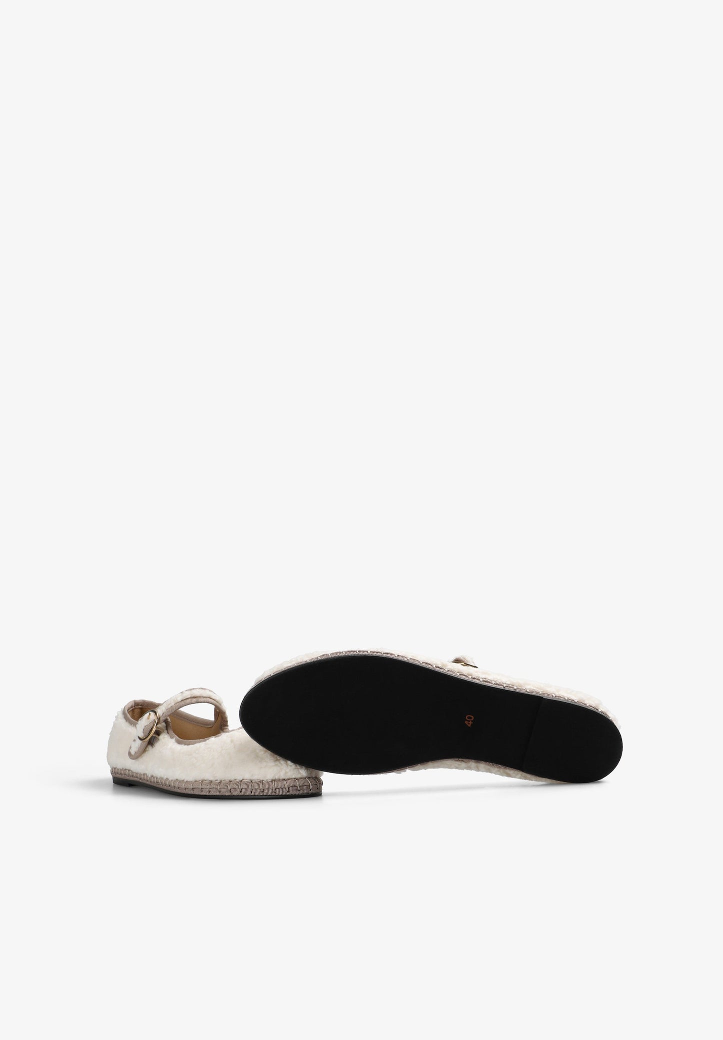 FAUX SHEARLING BALLET FLATS
