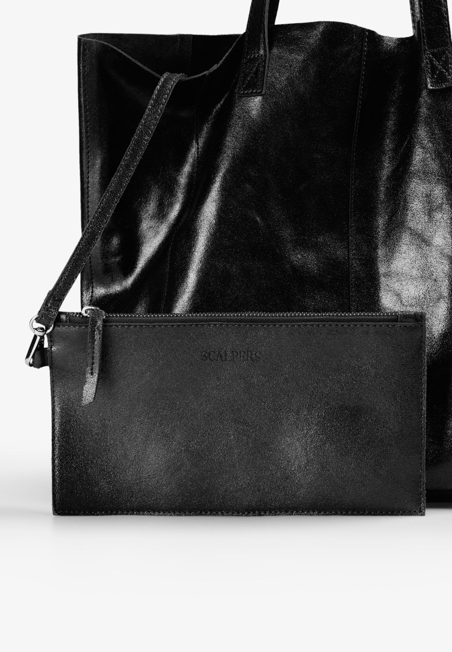 METALLIC SUEDE TOTE BAG