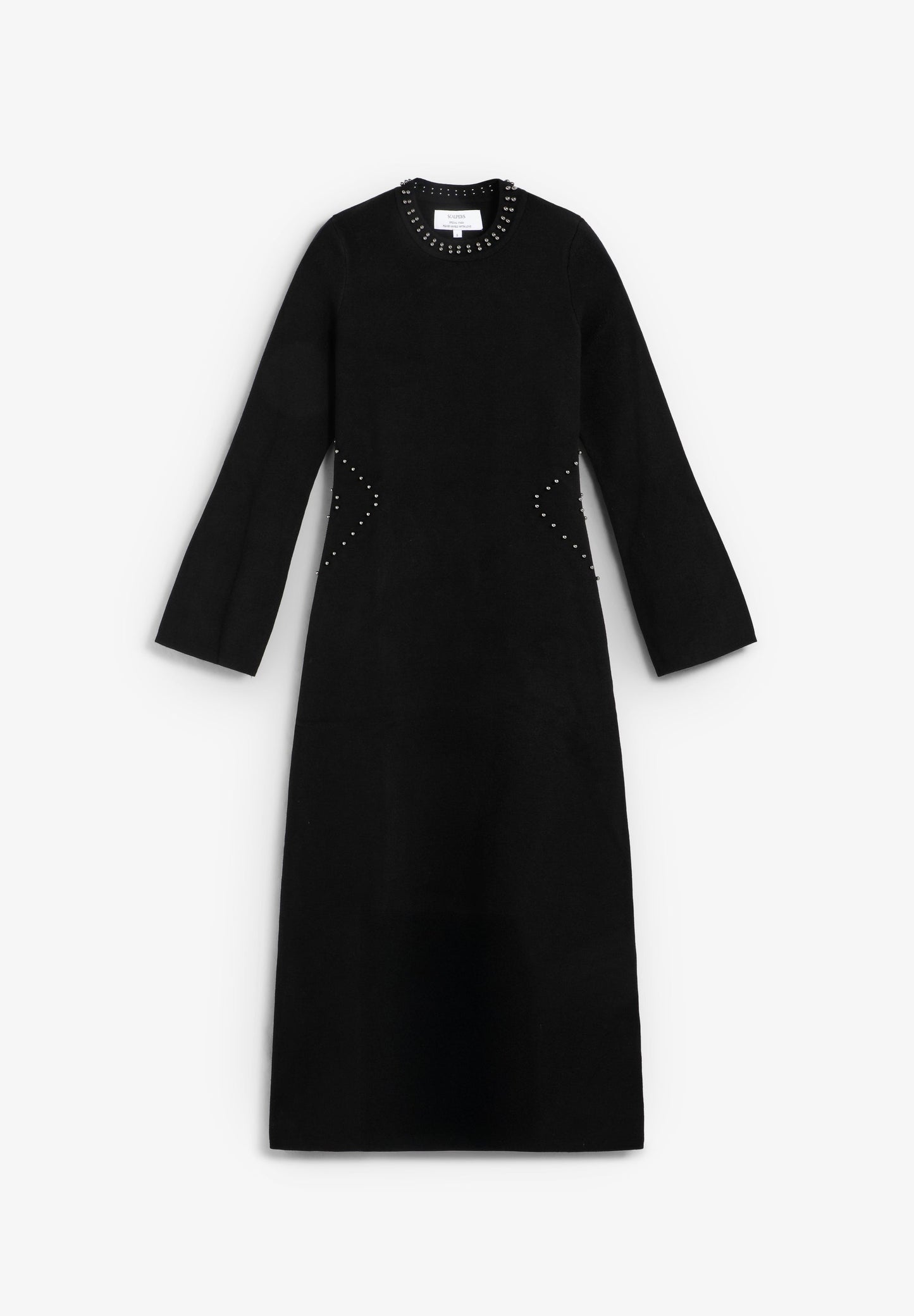 KNIT DRESS WITH STUDS AND SLIT