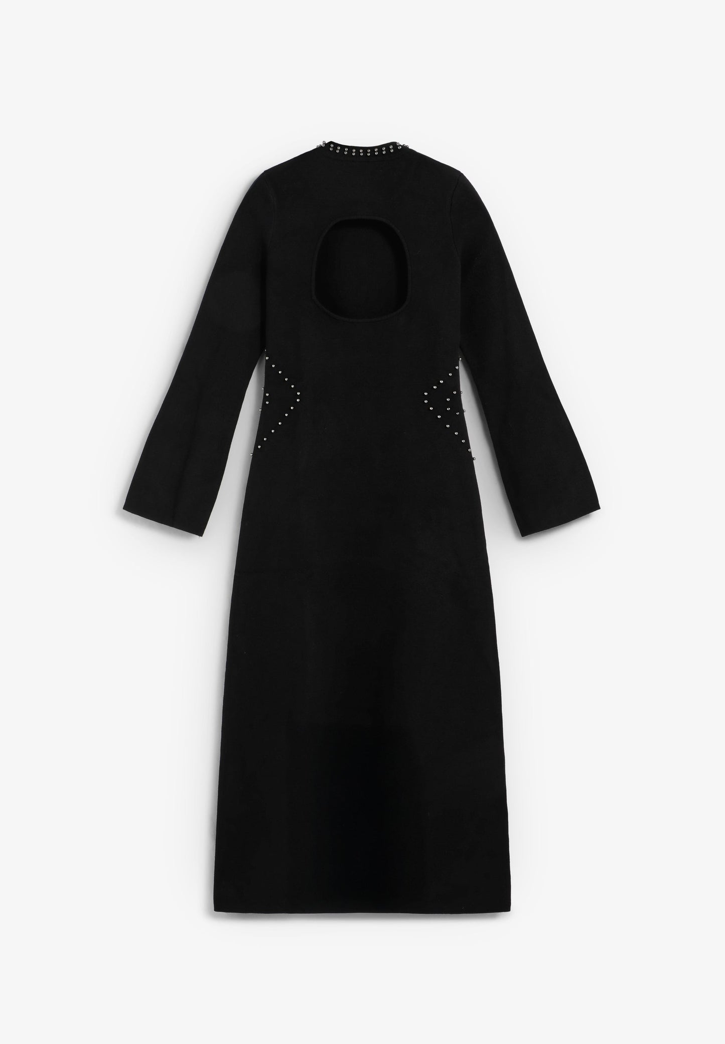 KNIT DRESS WITH STUDS AND SLIT