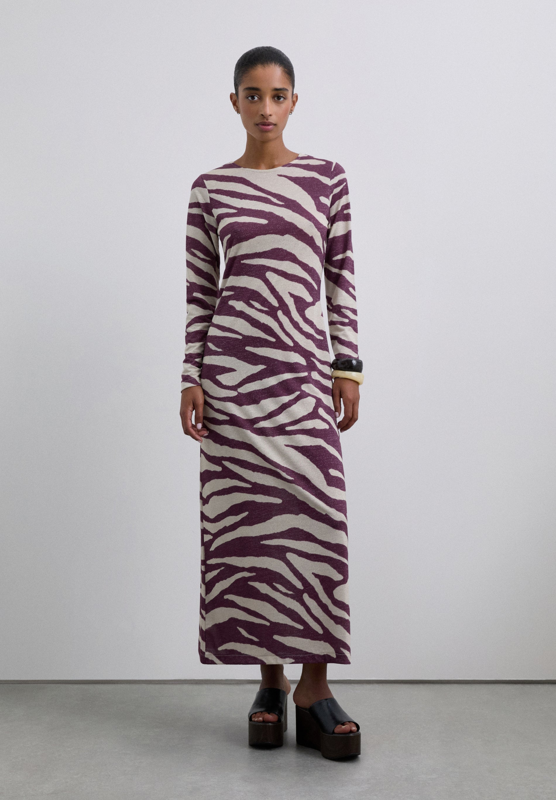LONG ANIMAL PRINT DRESS