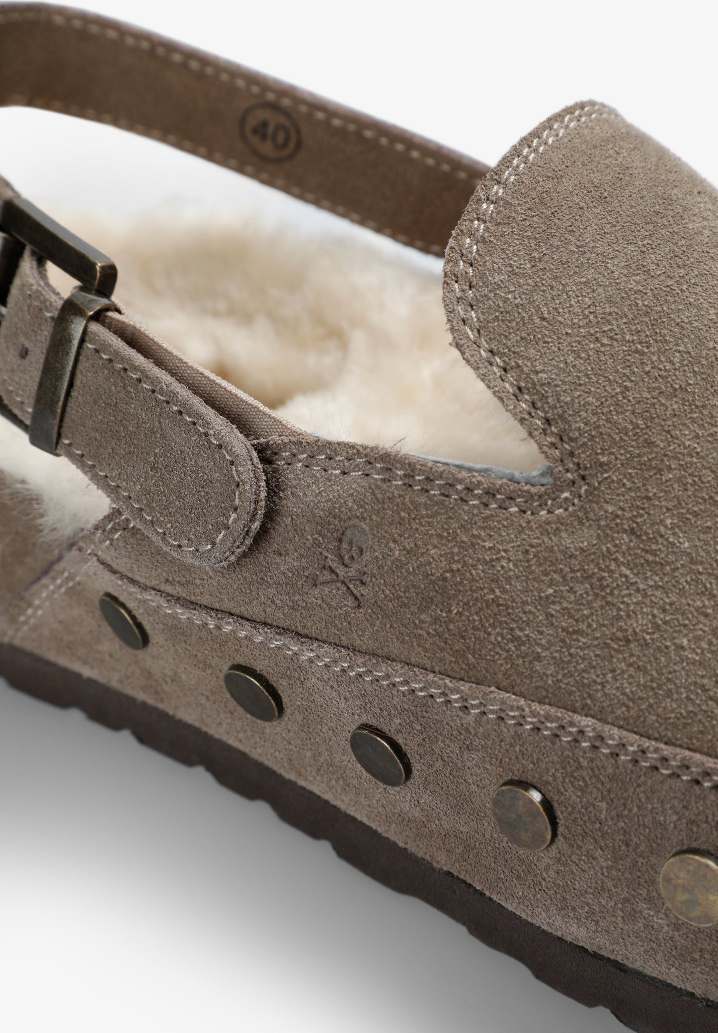 SUEDE CLOGS WITH BUCKLE