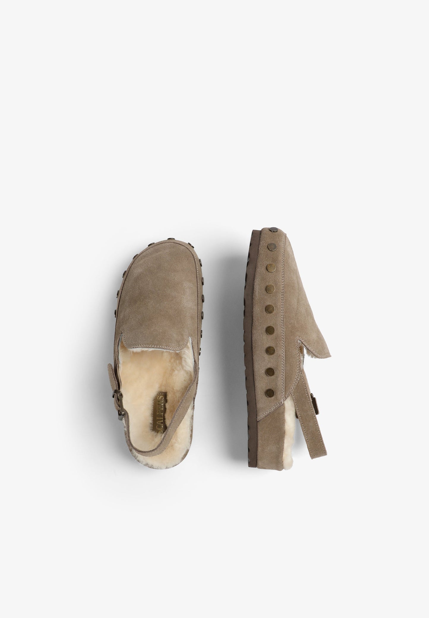 SUEDE CLOGS WITH BUCKLE