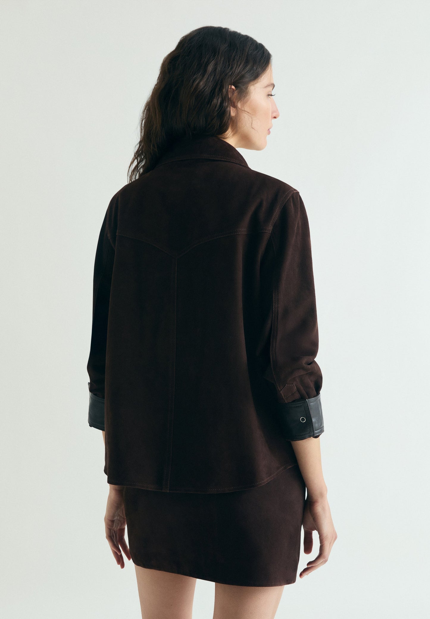 SUEDE SHIRT WITH STUDS