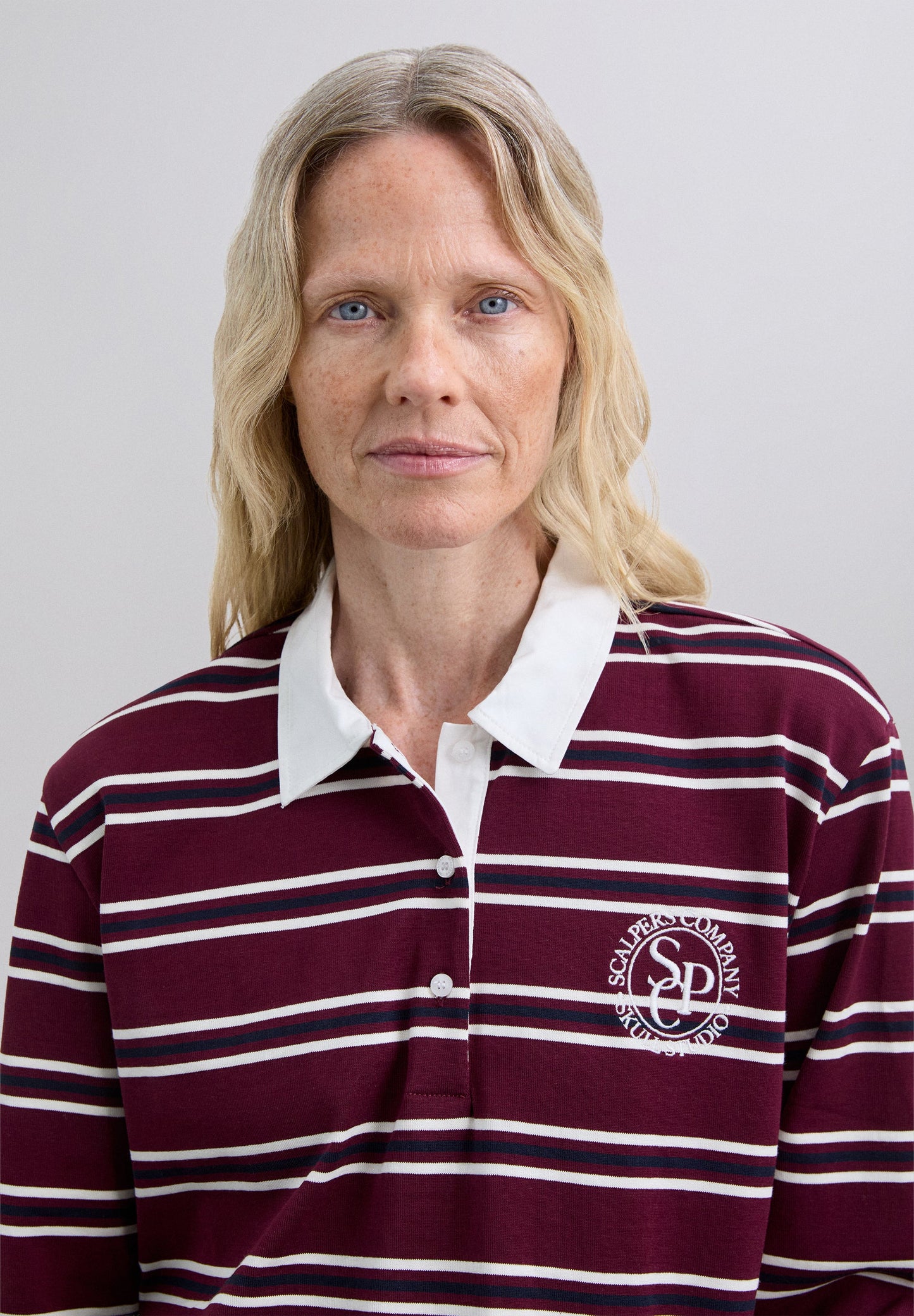 LONG SLEEVE STRIPED POLO SHIRT