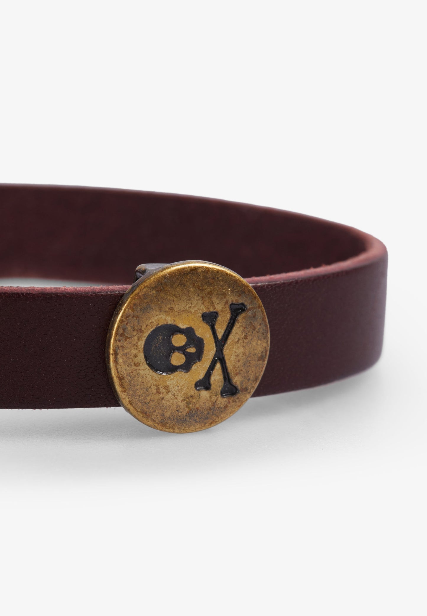 100% LEATHER BRACELET WITH SKULL
