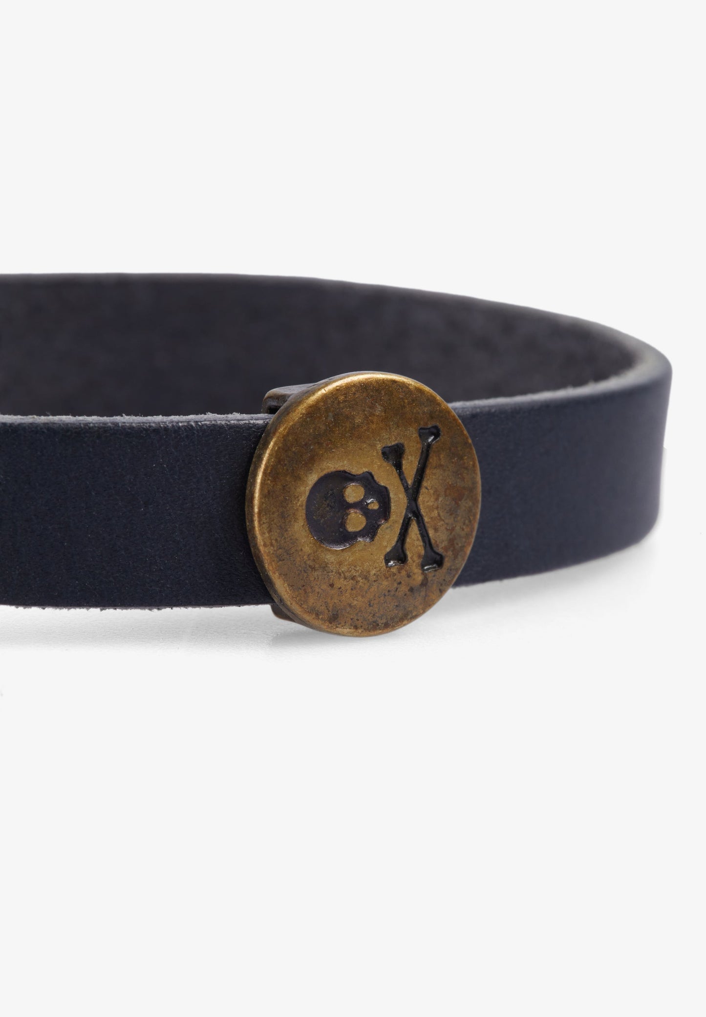 100% LEATHER BRACELET WITH SKULL