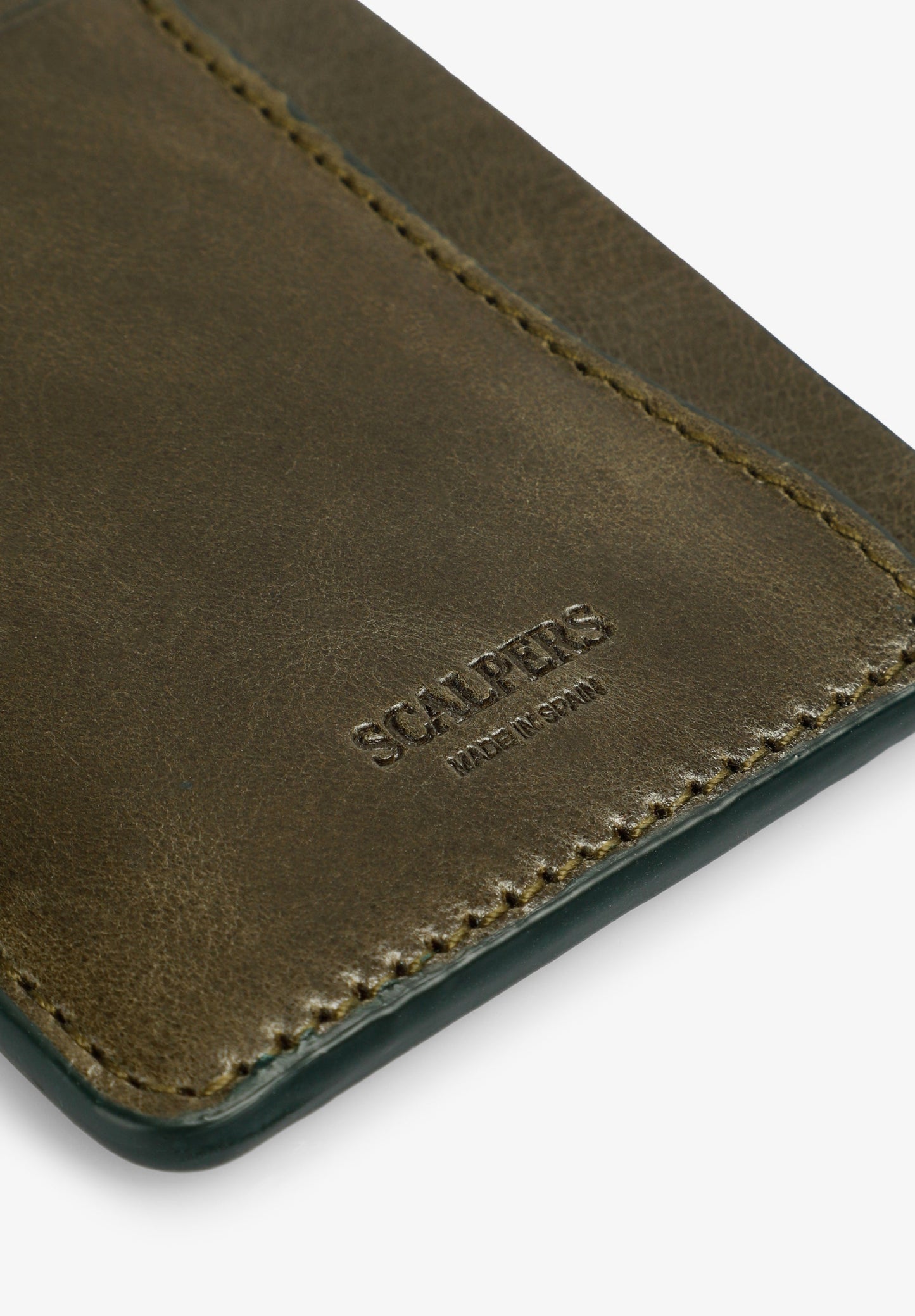 LEATHER CARD HOLDER WITH SKULL LOGO