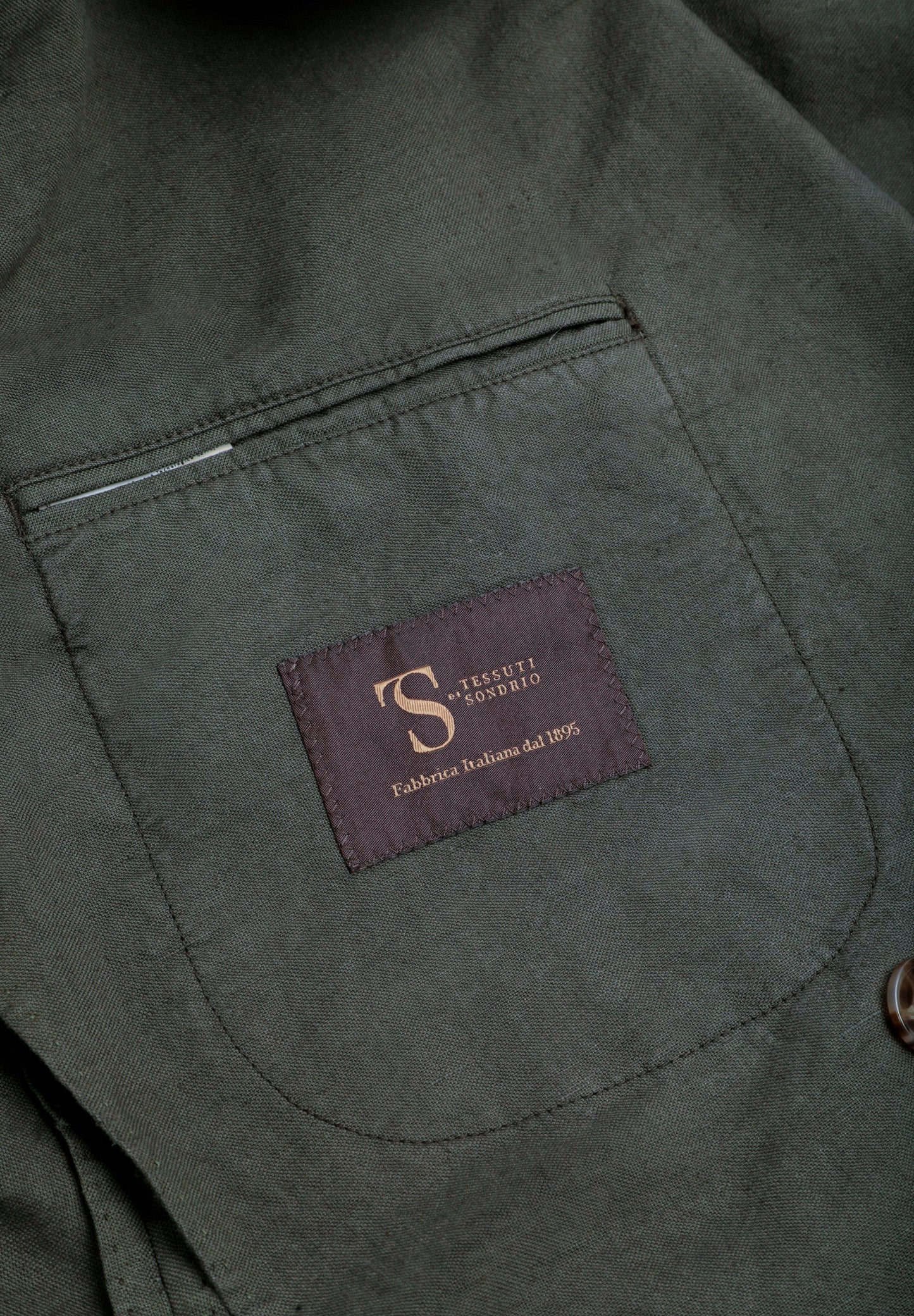 DOUBLE-BREASTED LINEN SUIT BLAZER