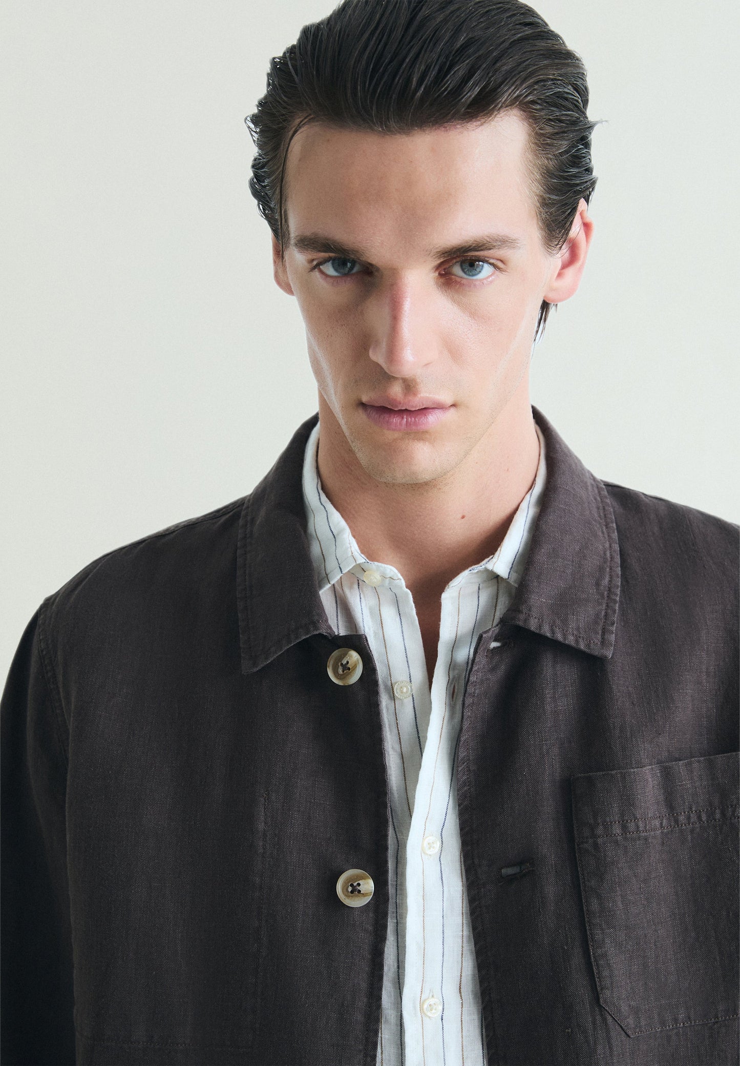 LINEN OVERSHIRT WITH POCKETS