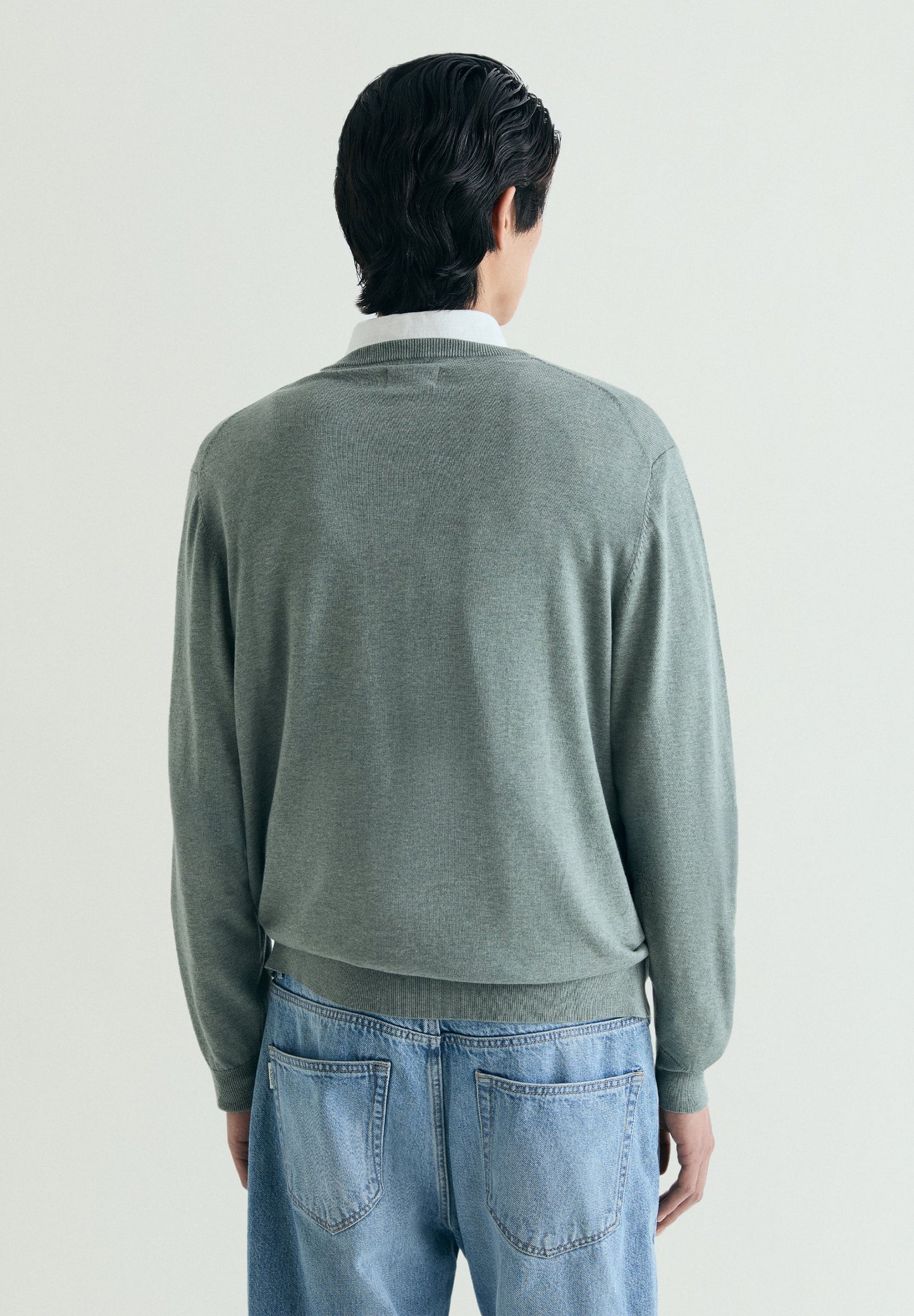 SUPIMA SWEATER WITH TONAL EMBROIDERY