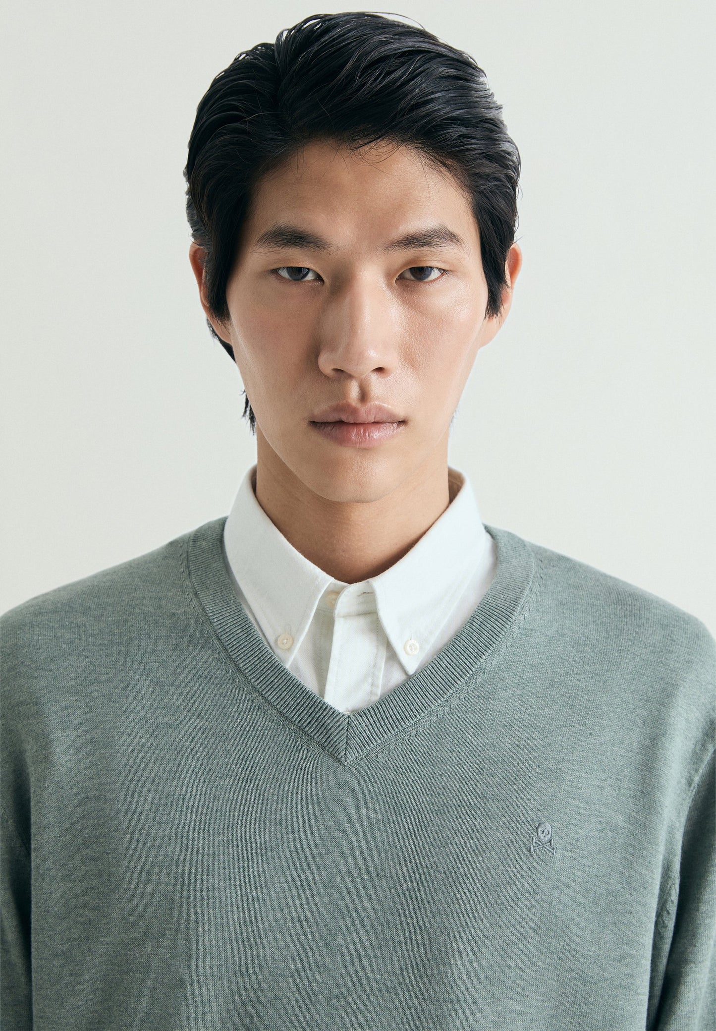 SUPIMA SWEATER WITH TONAL EMBROIDERY