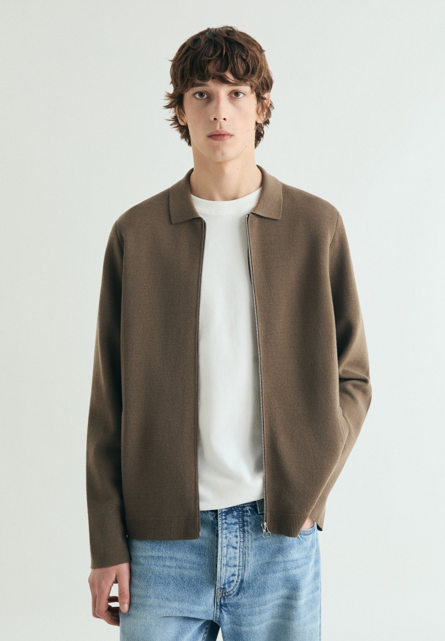 WOOL CARDIGAN WITH ZIP