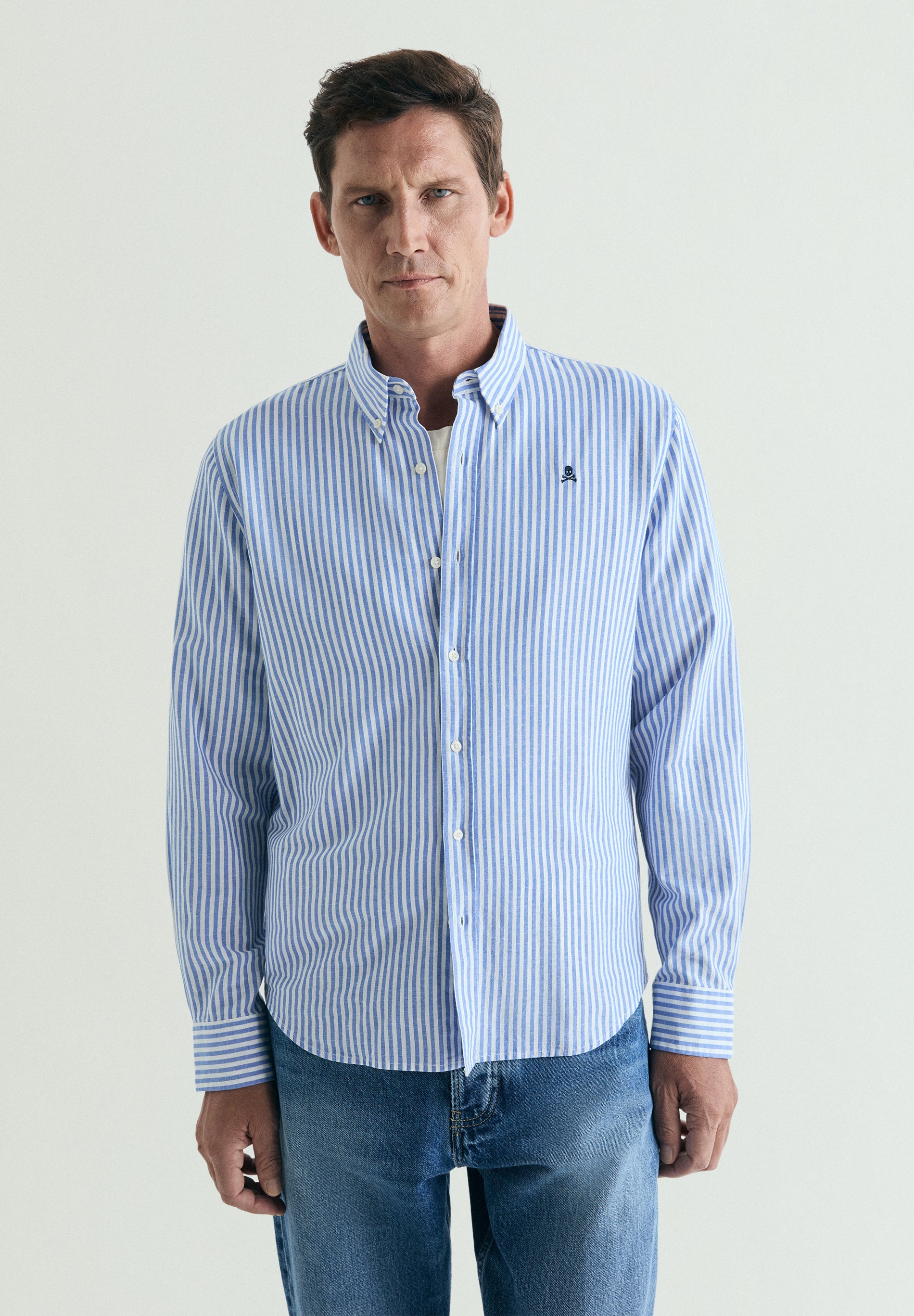 COTTON AND LINEN OXFORD SHIRT