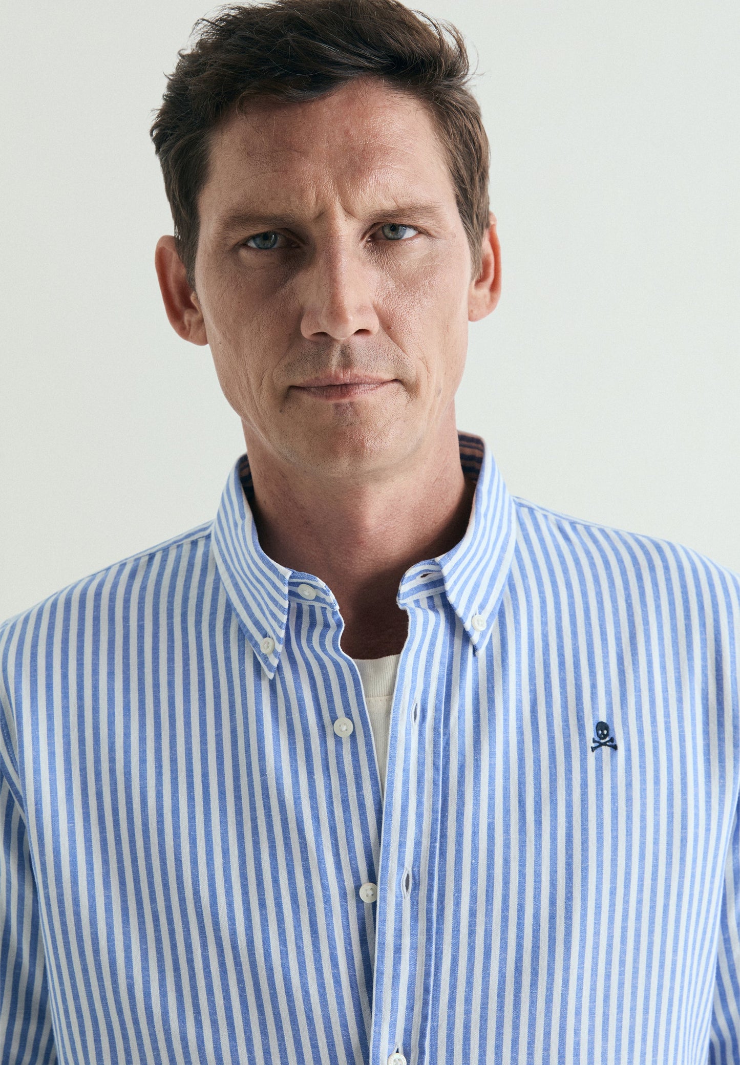 COTTON AND LINEN OXFORD SHIRT