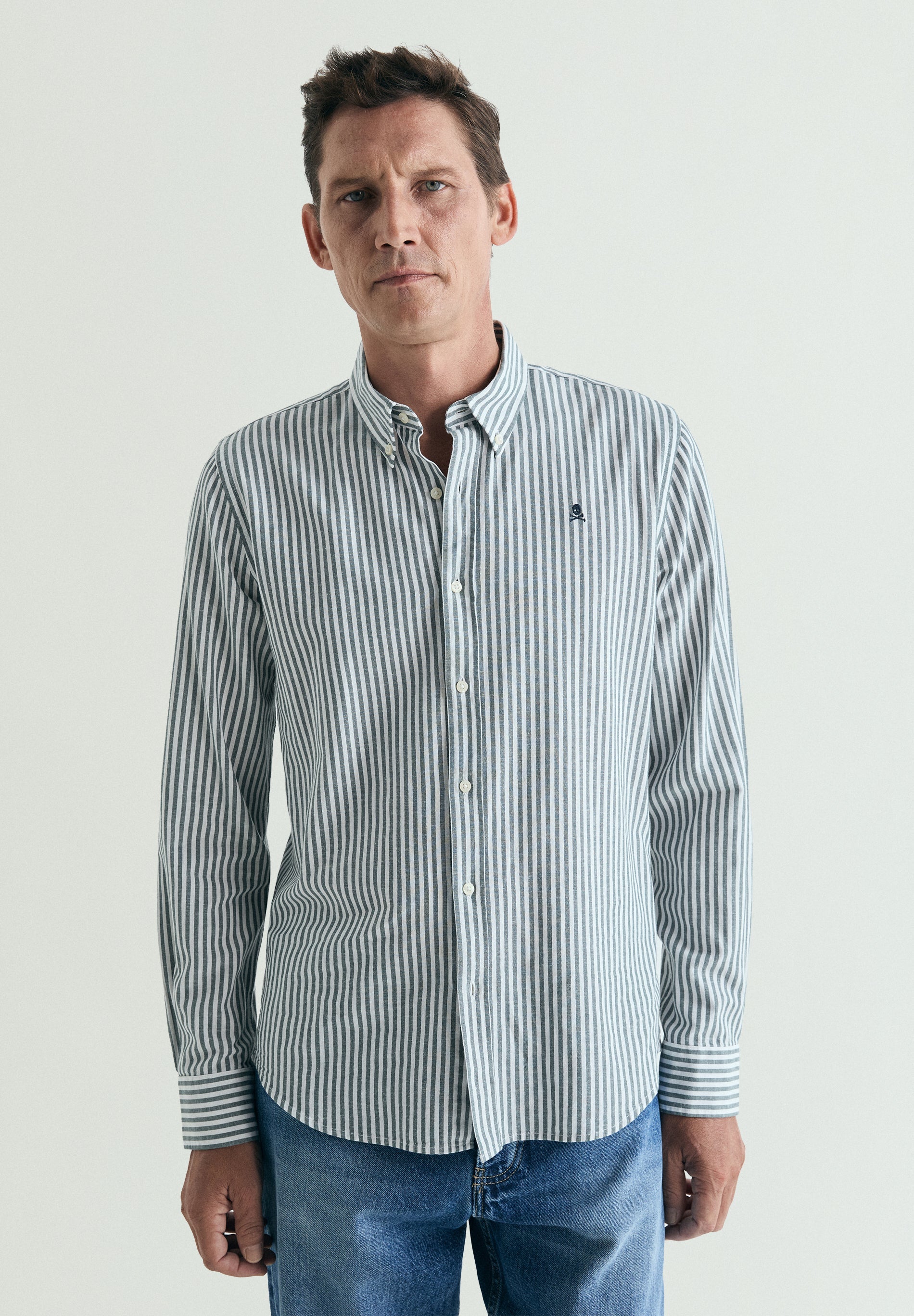 COTTON AND LINEN OXFORD SHIRT