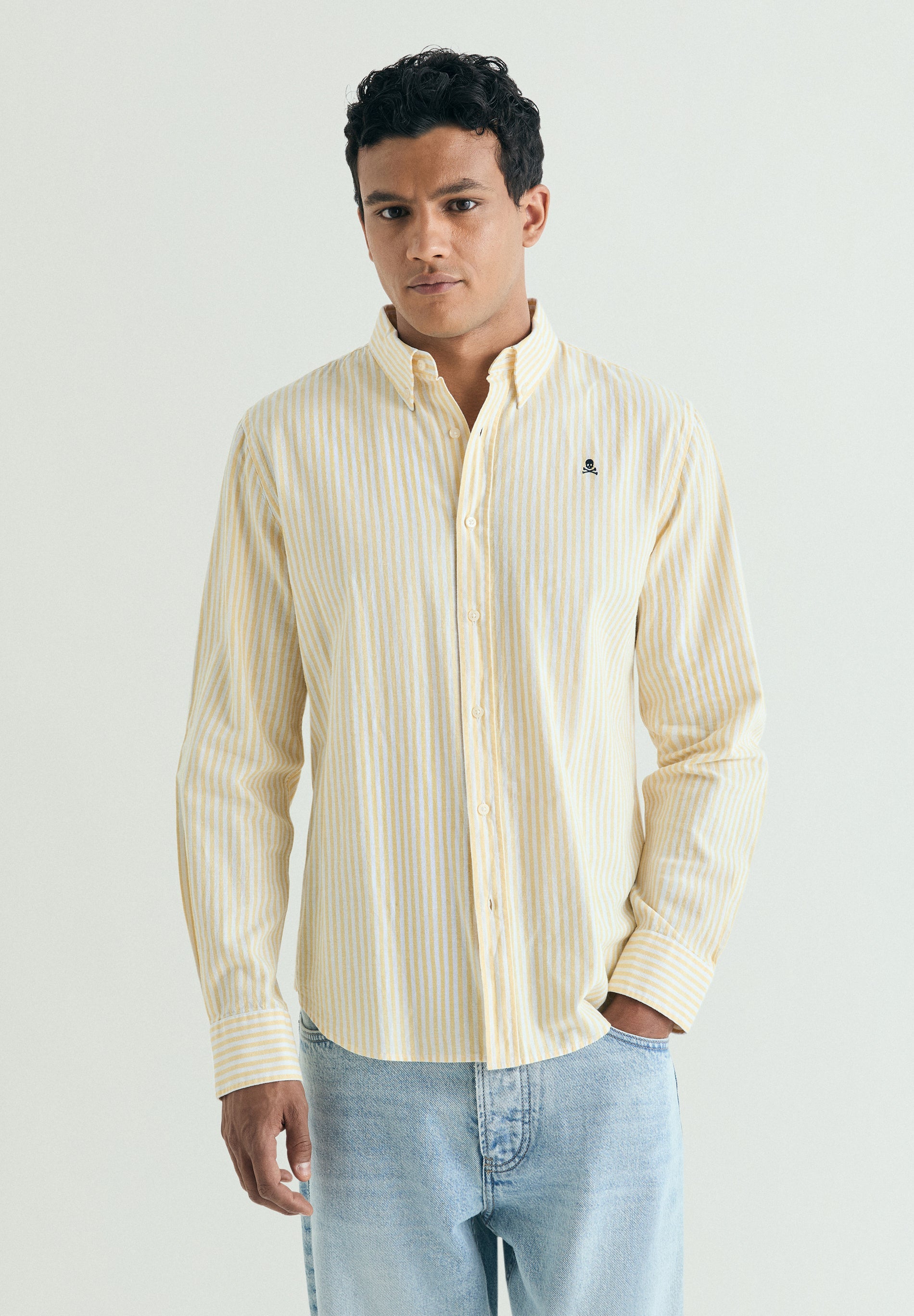 COTTON AND LINEN OXFORD SHIRT