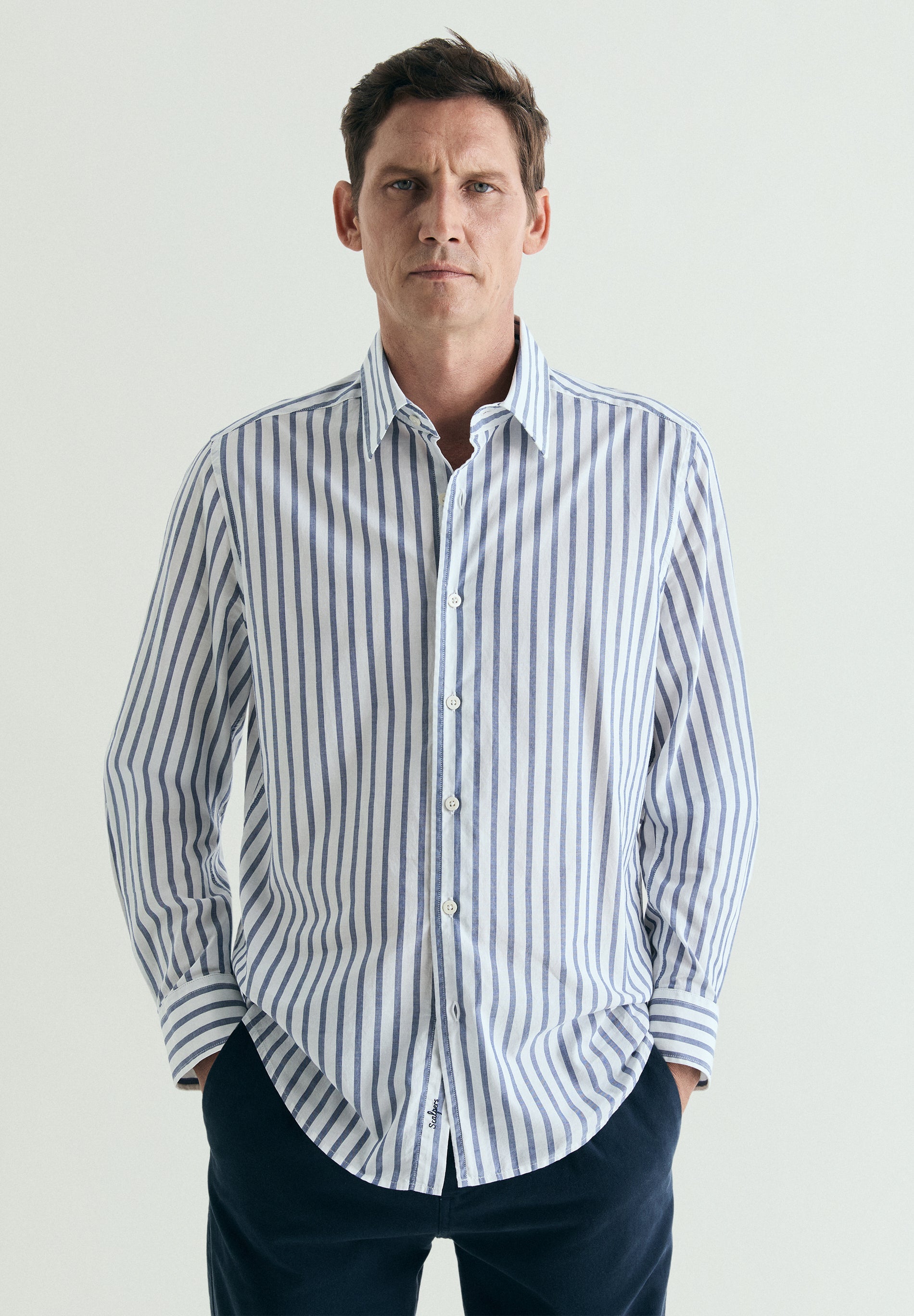 REGULAR FIT STRIPED COTTON SHIRT