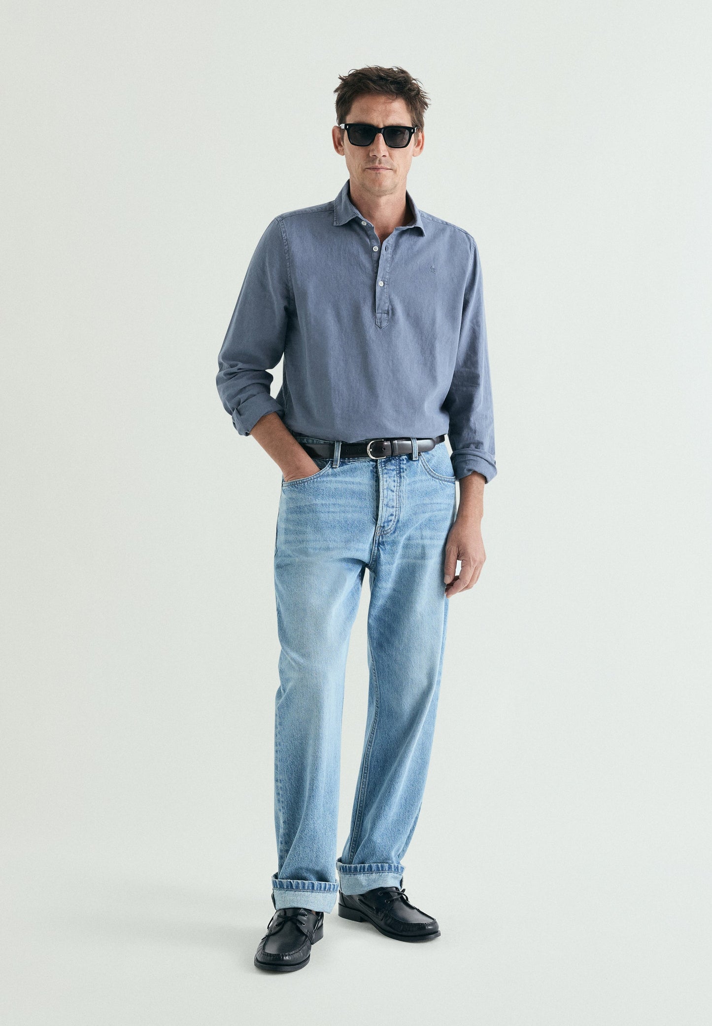 REGULAR FIT LINEN POLO SHIRT