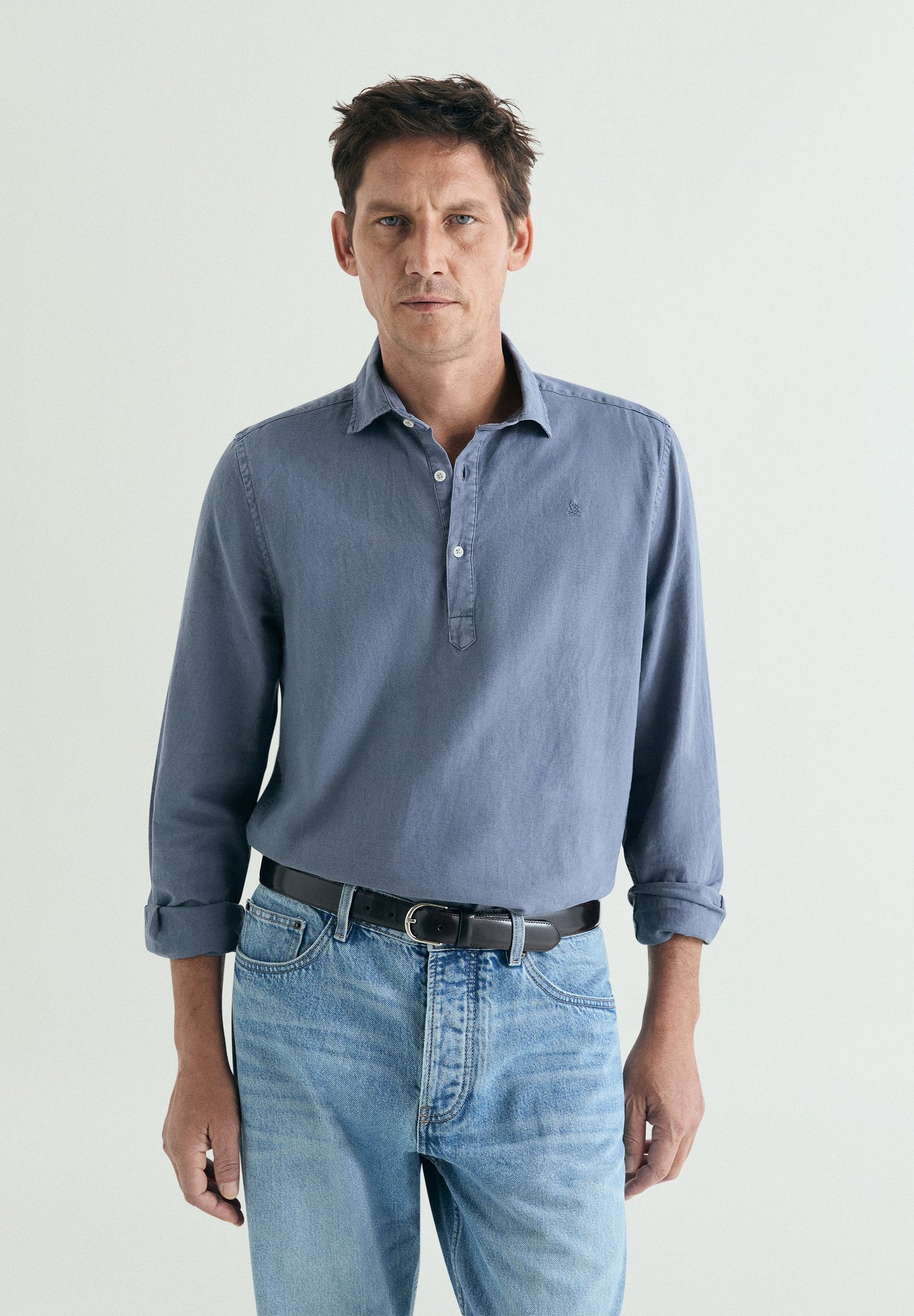 REGULAR FIT LINEN POLO SHIRT