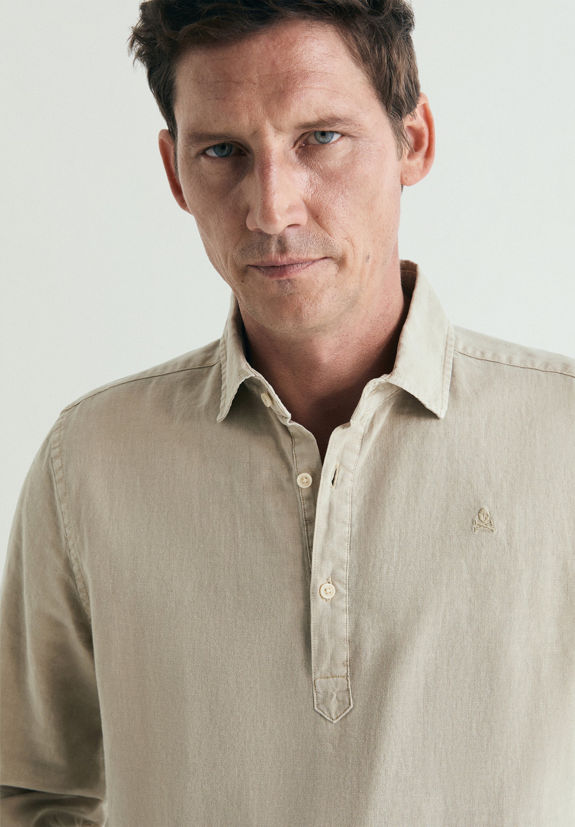 REGULAR FIT LINEN POLO SHIRT