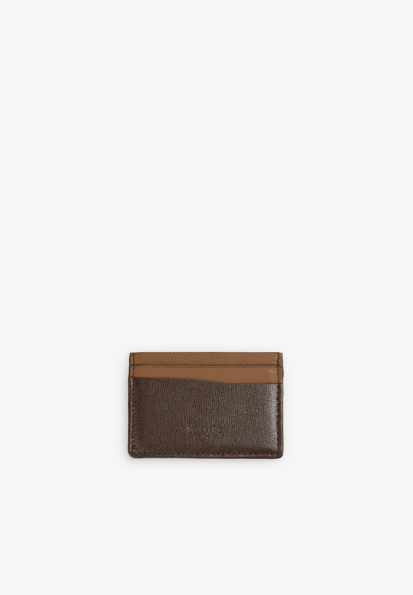 LEATHER CARD HOLDER WITH ENGRAVED LOGO