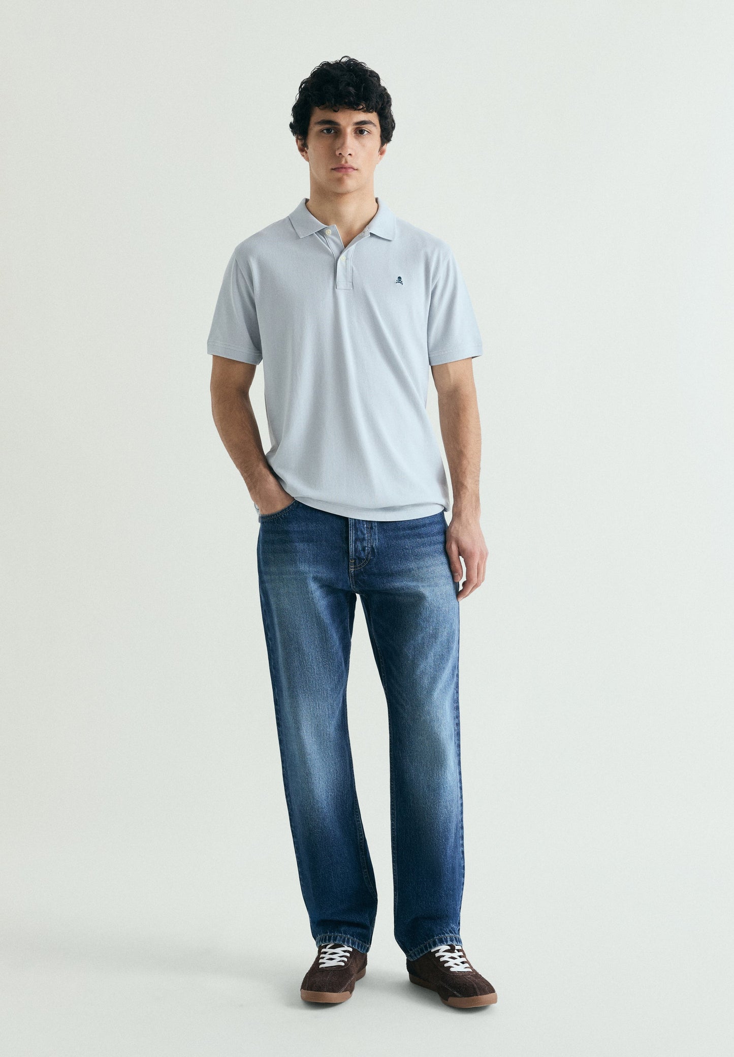 PIQUÉ POLO SHIRT WITH CONTRAST SKULL