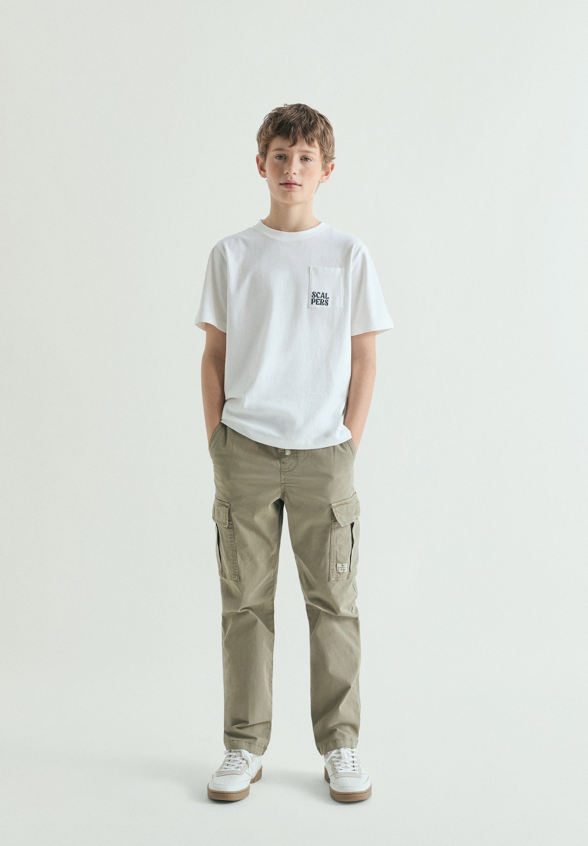 CARGO TROUSERS WITH ELASTICATED WAIST