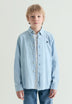 BUTTON-DOWN COLLAR DENIM SHIRT