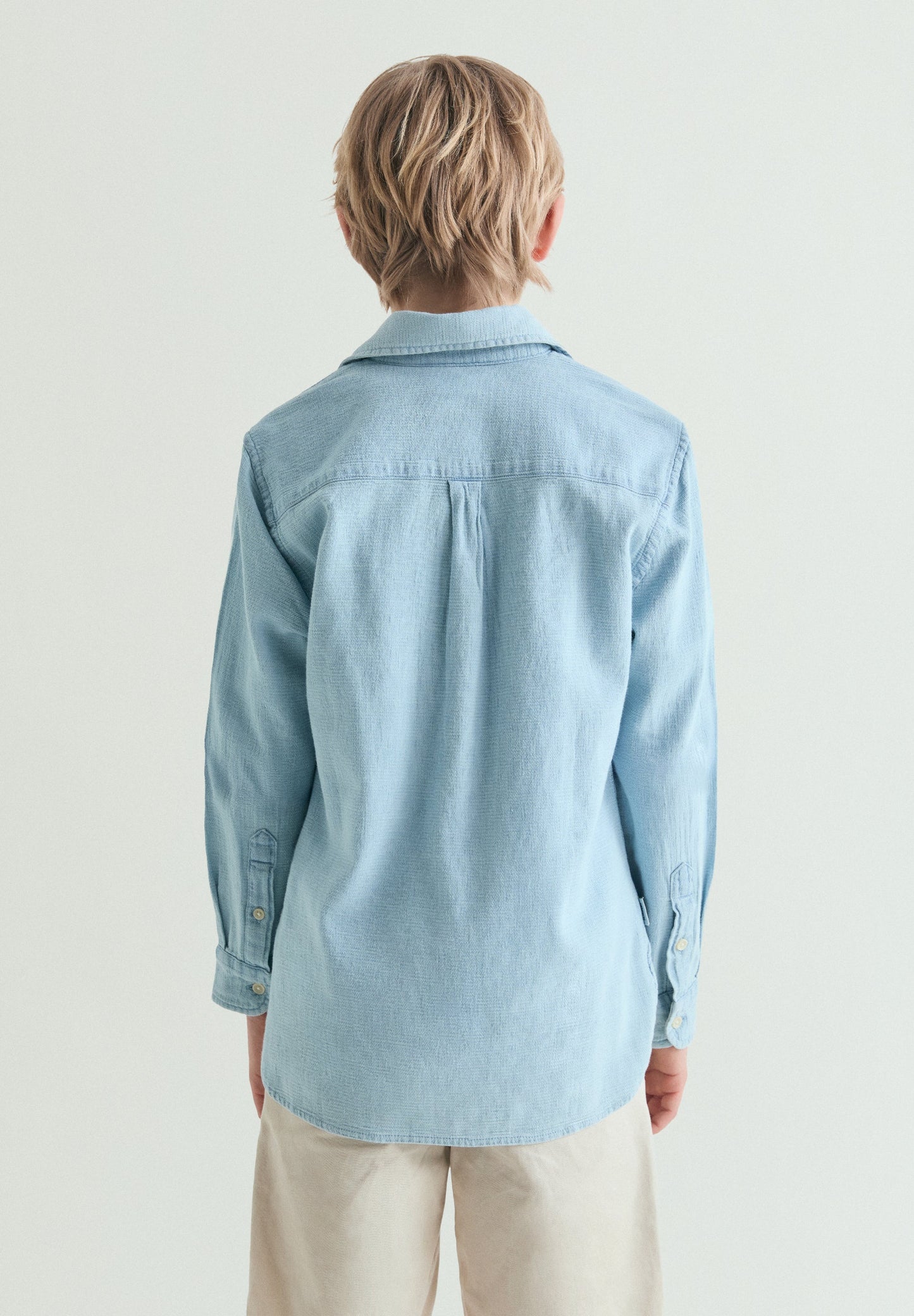 LONG SLEEVE DENIM POLO SHIRT