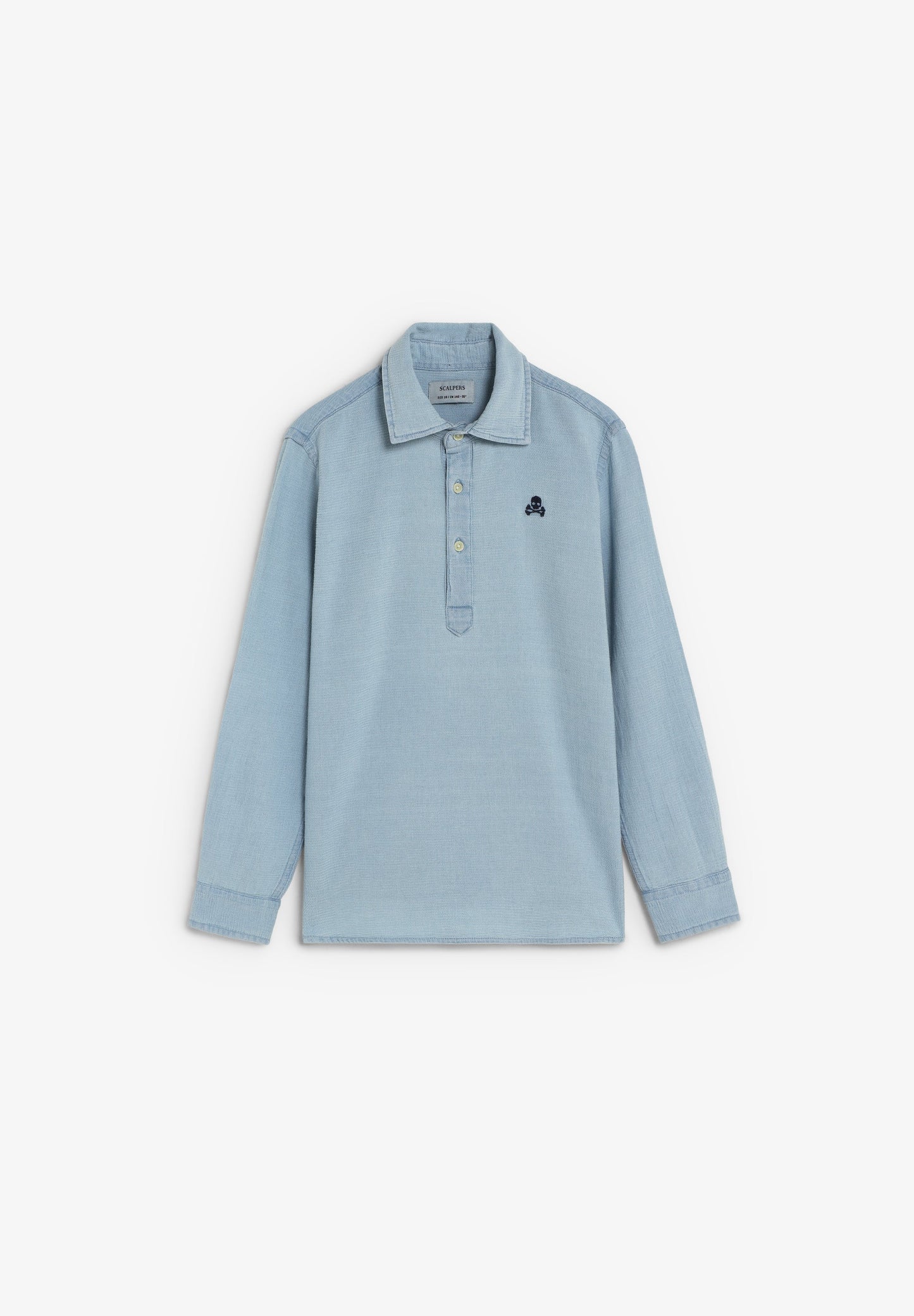 LONG SLEEVE DENIM POLO SHIRT