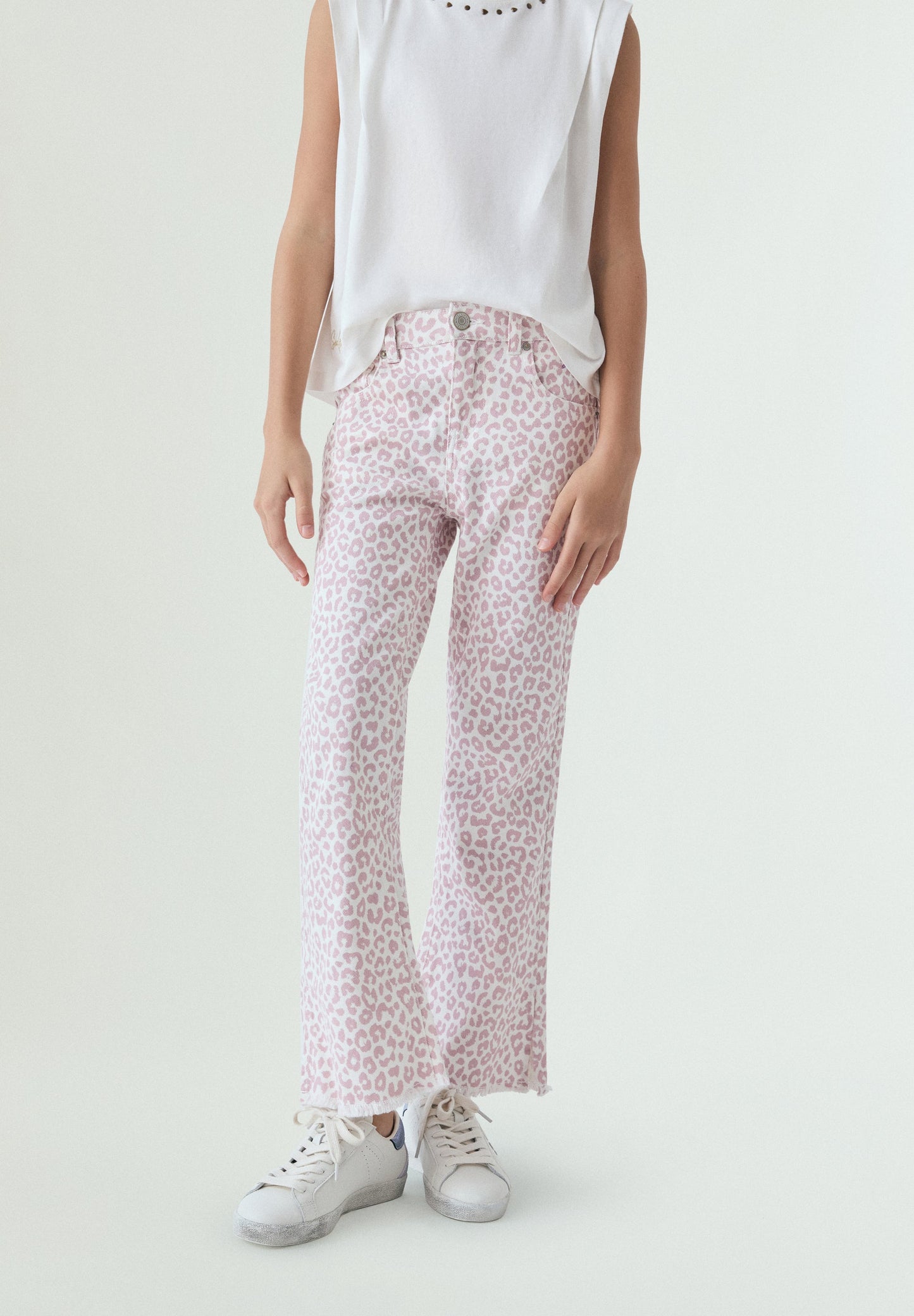 ANIMAL PRINT FLARED TROUSERS